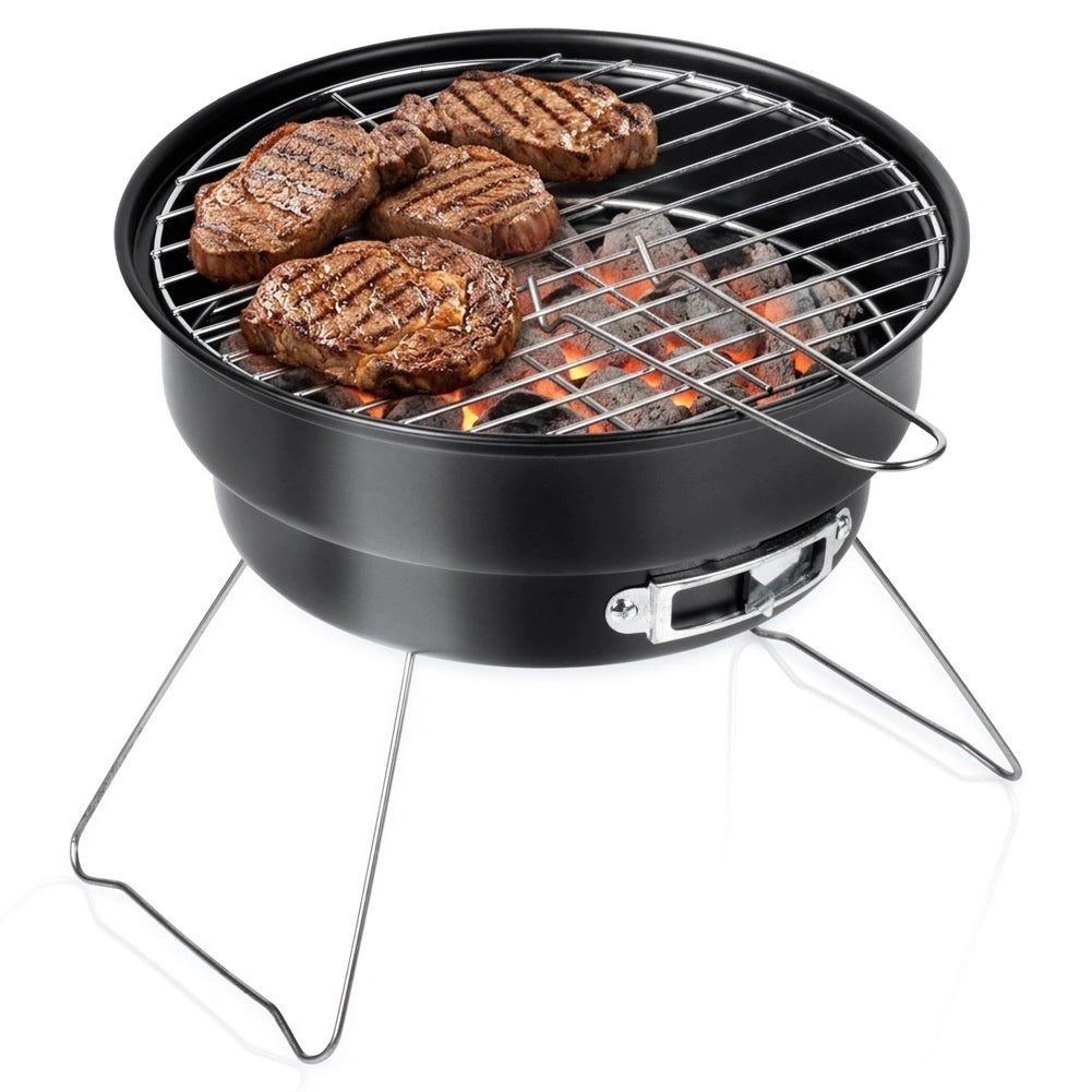Portable Charcoal Grill, Foldable Steel, 28x26x22 Cm
