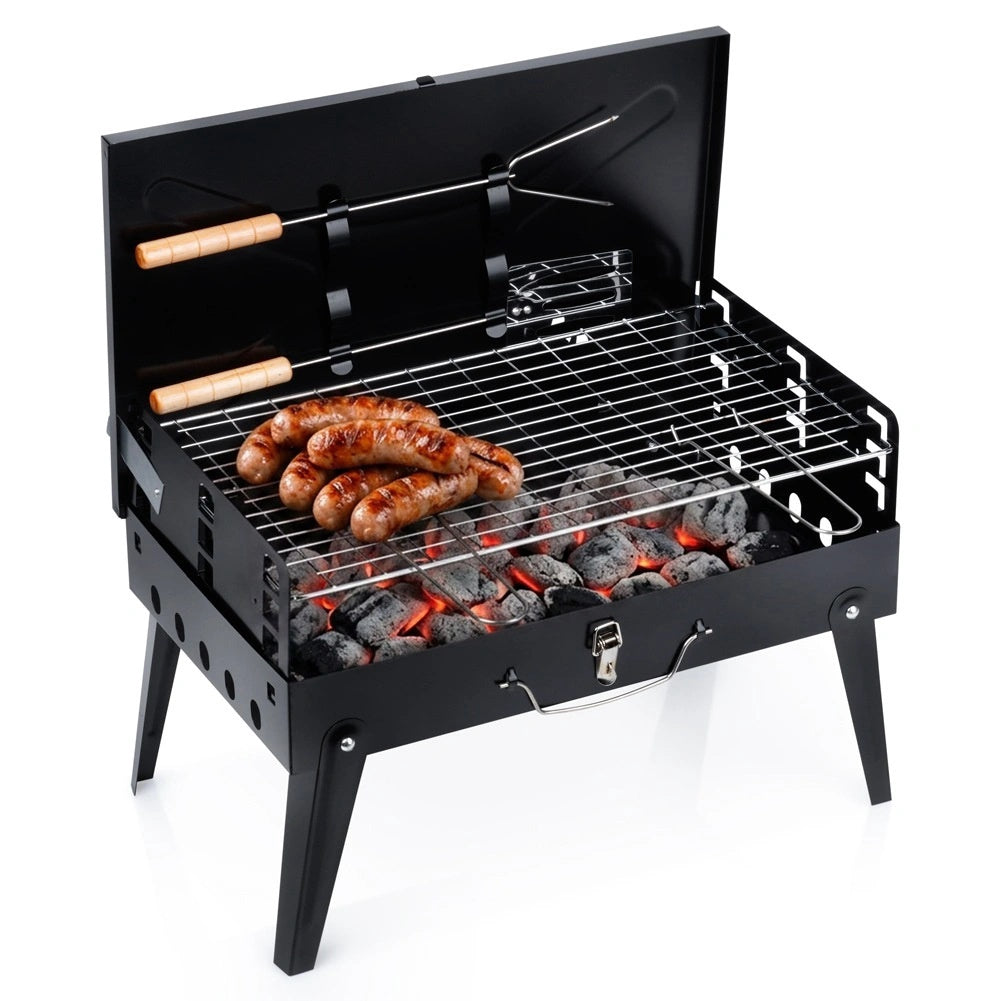 Portable Charcoal Grill With Accessories, 43x26x29 Cm