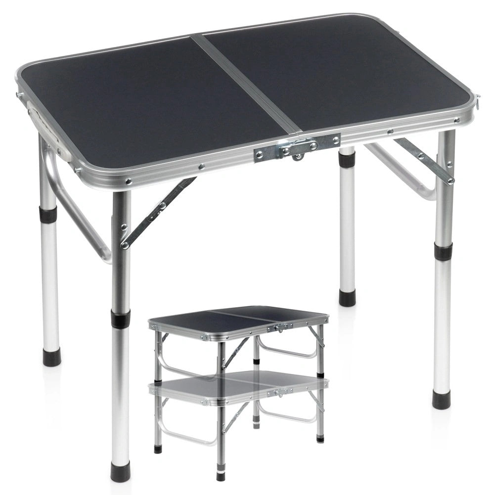 Folding Camping Table, Adjustable Height, Metal, 60x40 Cm