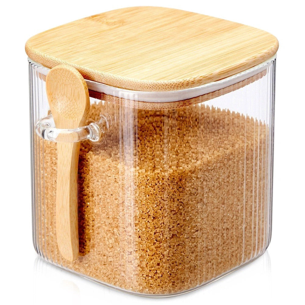 Glass Food Storage Container With Bamboo Lid, 750 Ml