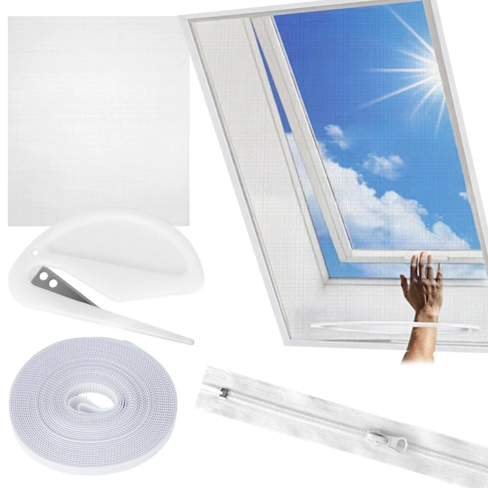 Roof Window Mosquito Net, White Polyester, 140x120 Cm