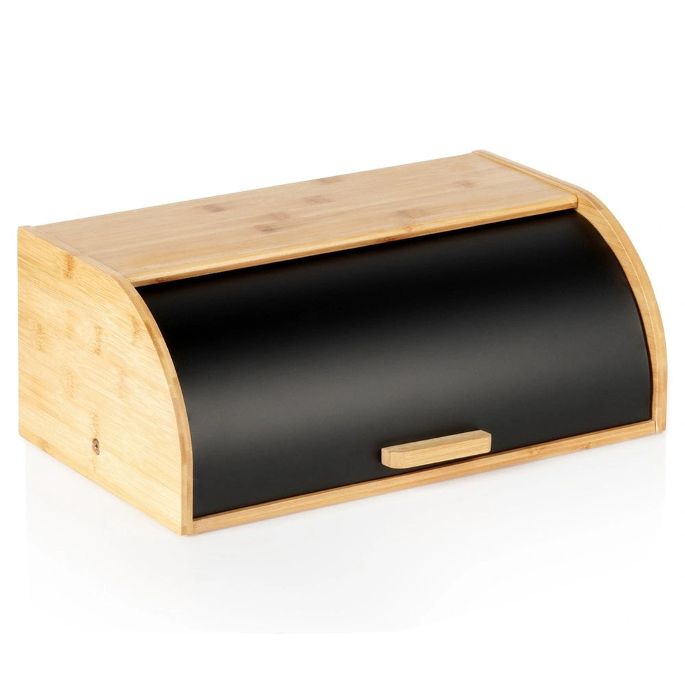 Bamboo Bread Box, Black, 41x25.5x16.5 Cm