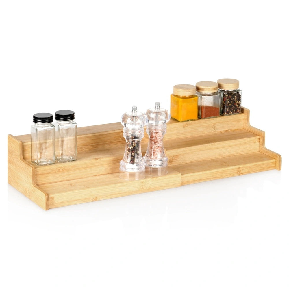 Bamboo Kitchen Shelf, 3-tier Adjustable 33.5-59.5 Cm