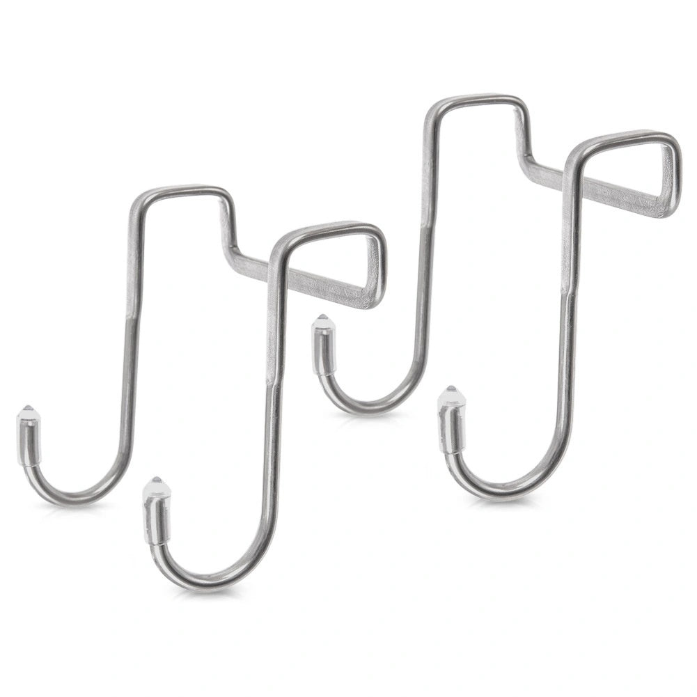 Stainless Steel Over Door Double Hooks, Set Of 2