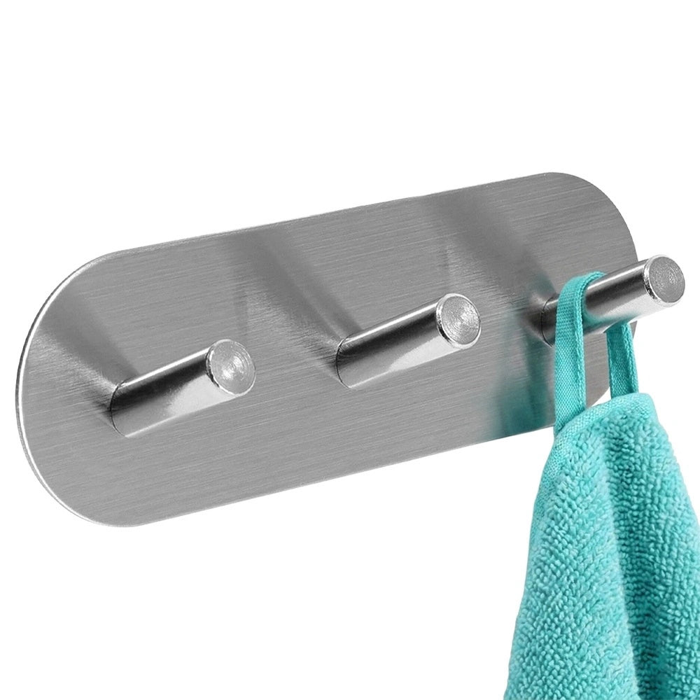 Self-adhesive Triple Hook Stainless Steel Wall Hanger