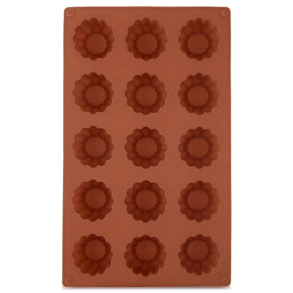 Silicone Flower Cookie Mold, Brown, 28x17x2.8 Cm