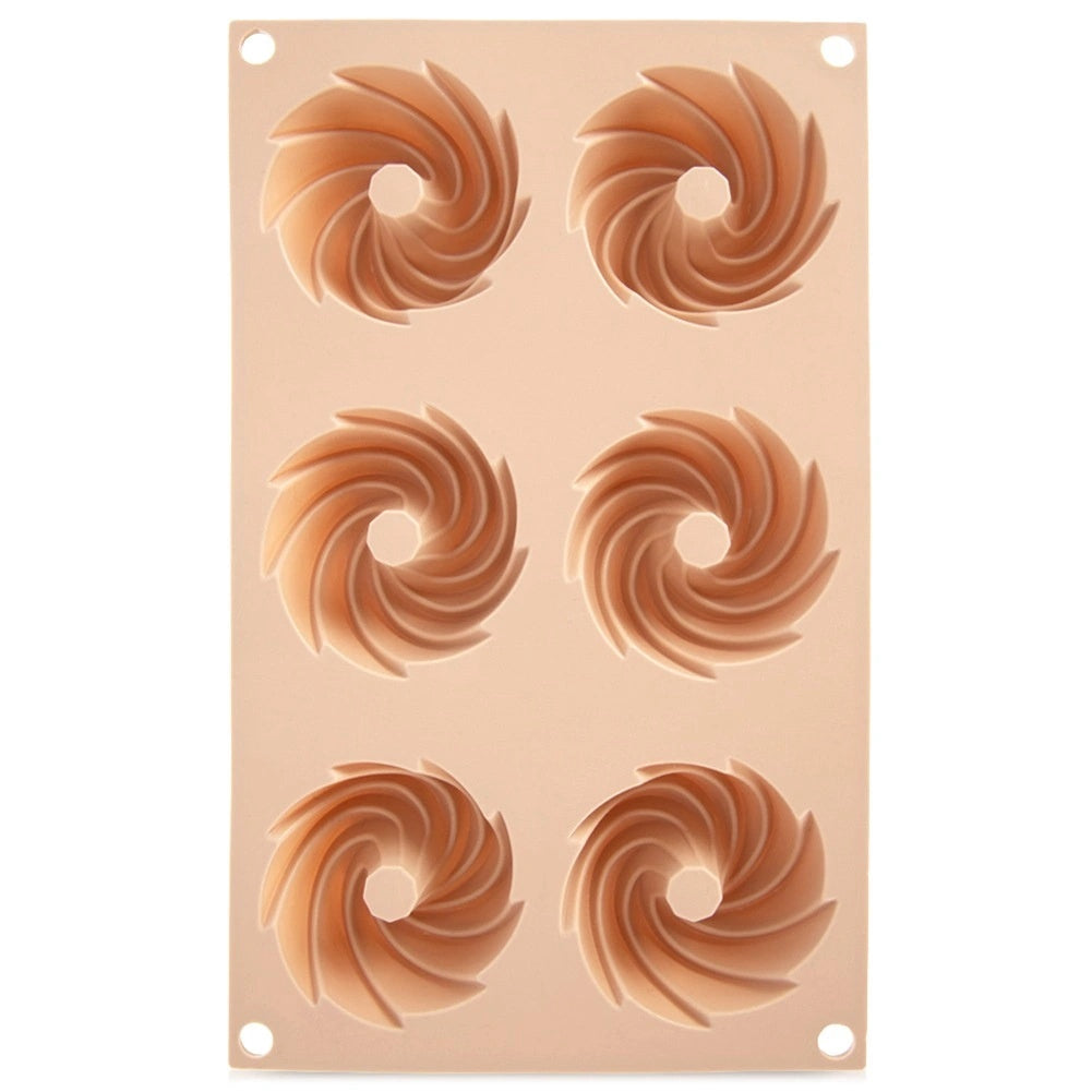Silicone Fluted Cake Mold, 6-cavity, 28x17x3 Cm