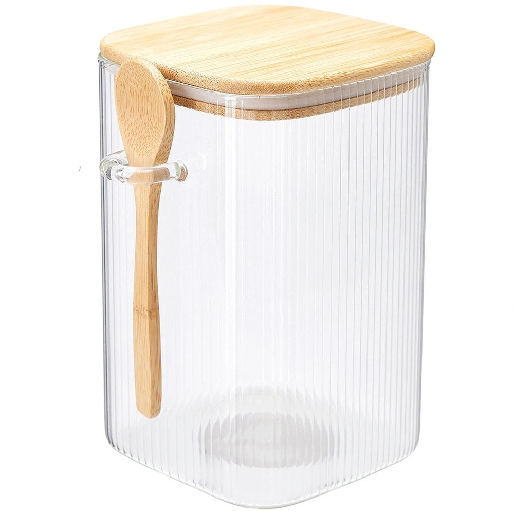 Glass Food Storage Container With Bamboo Lid, 1.15l