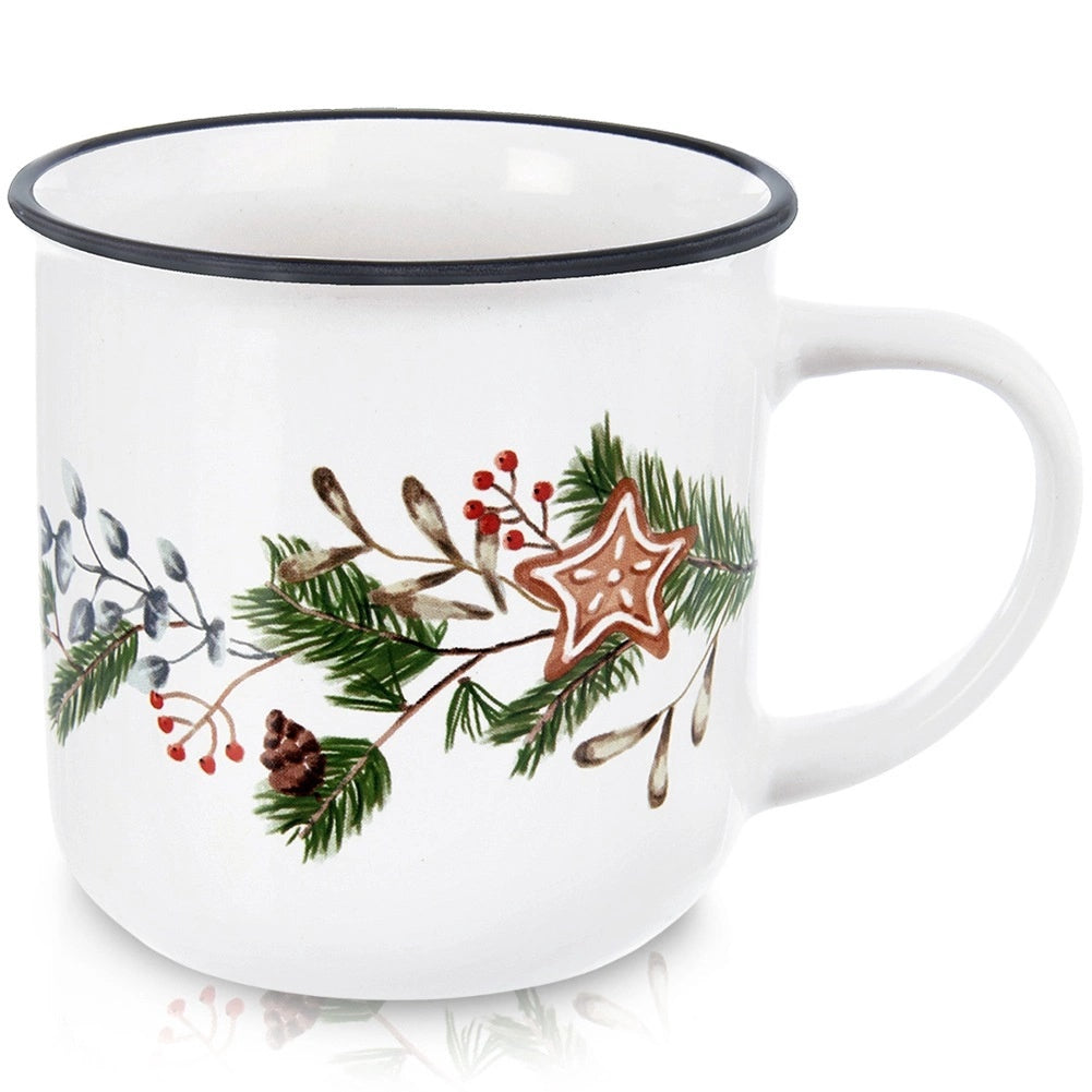 Ceramic Winter Mug With Festive Design, 330 Ml