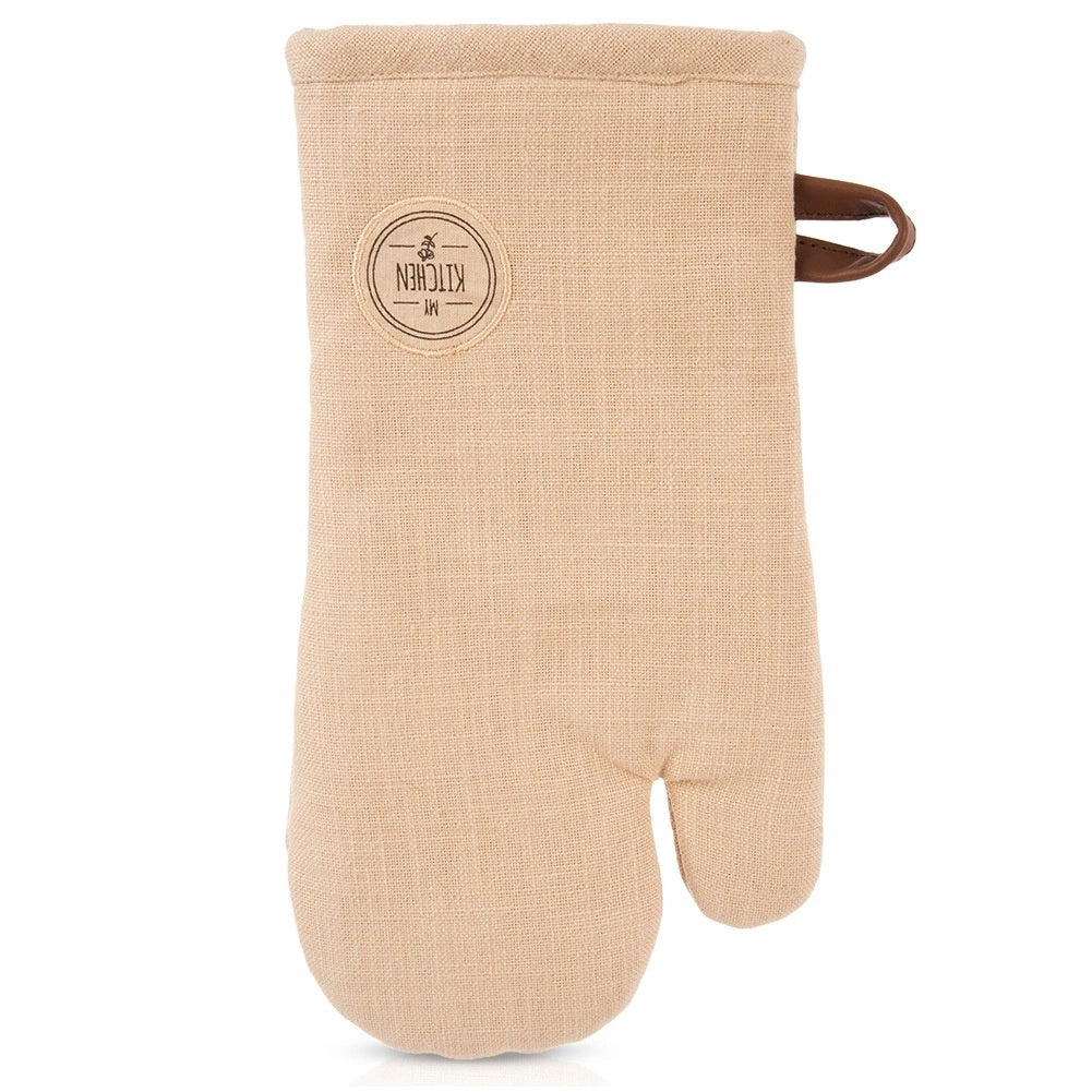 Cotton Oven Glove With Magnet, Beige, 32 Cm