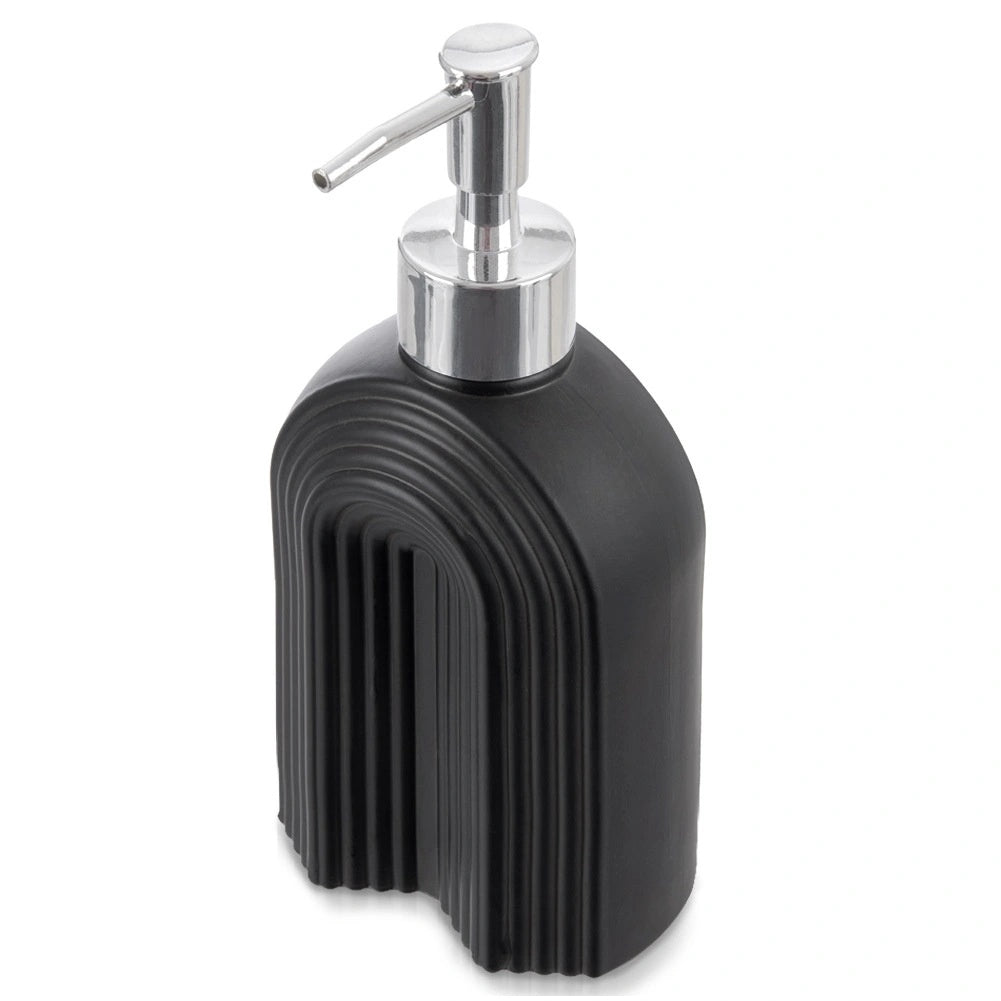 Black Glass Soap Dispenser, 320ml - Modern Design