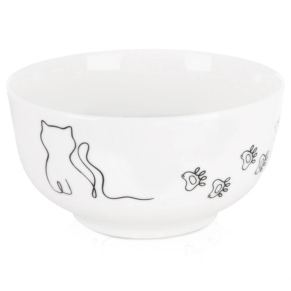 Porcelain Cat Bowl, 13 Cm, 550 Ml, Dishwasher Safe