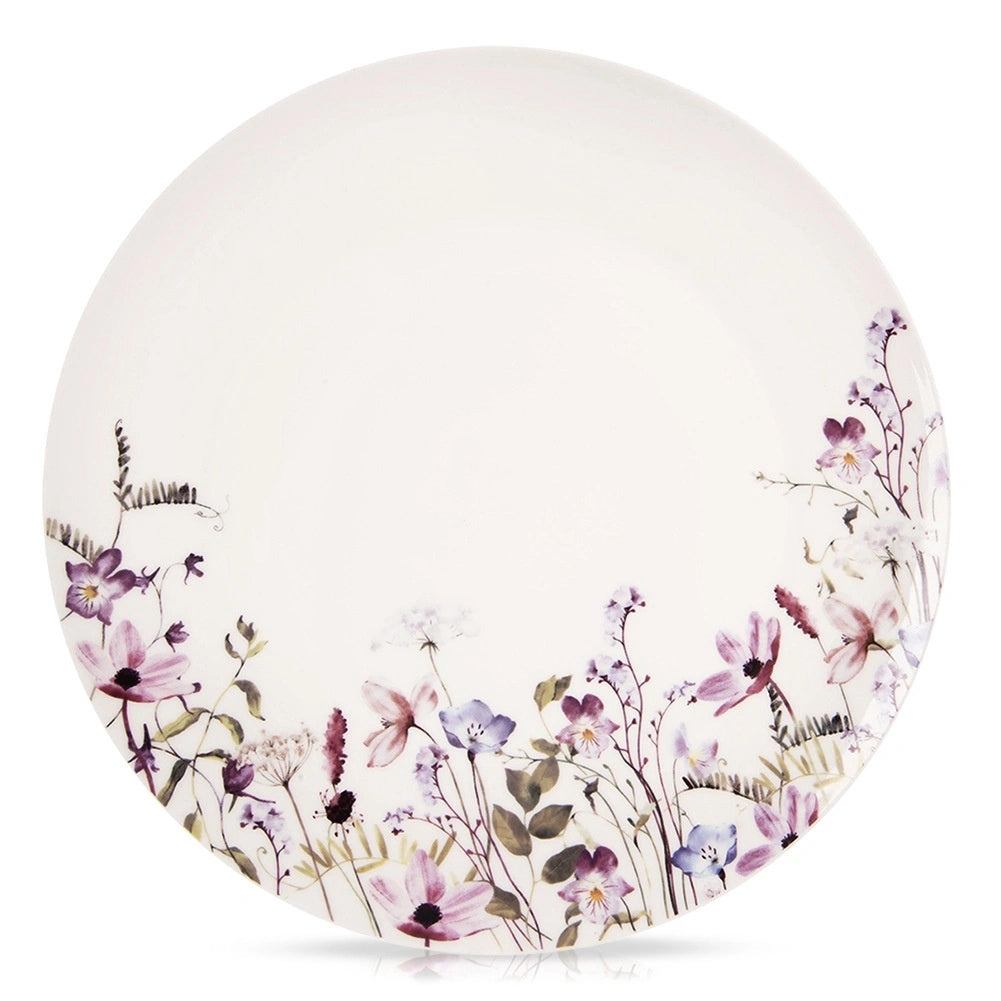 Porcelain Dinner Plate, White Floral, 27 Cm
