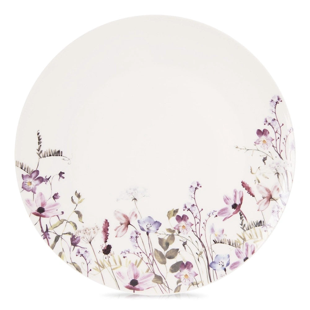 Porcelain Dessert Plate, White Floral, 20.5 Cm