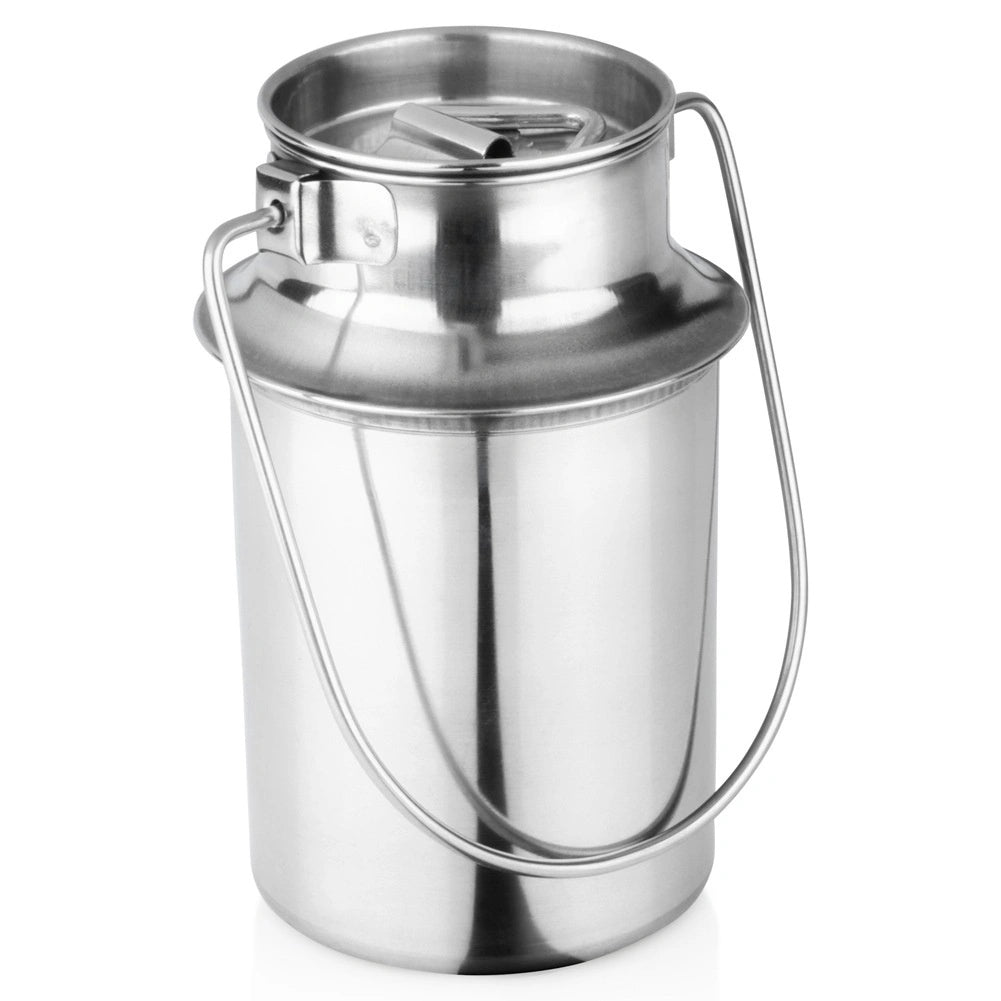 Stainless Steel Milk Can With Lid And Handle, 1l