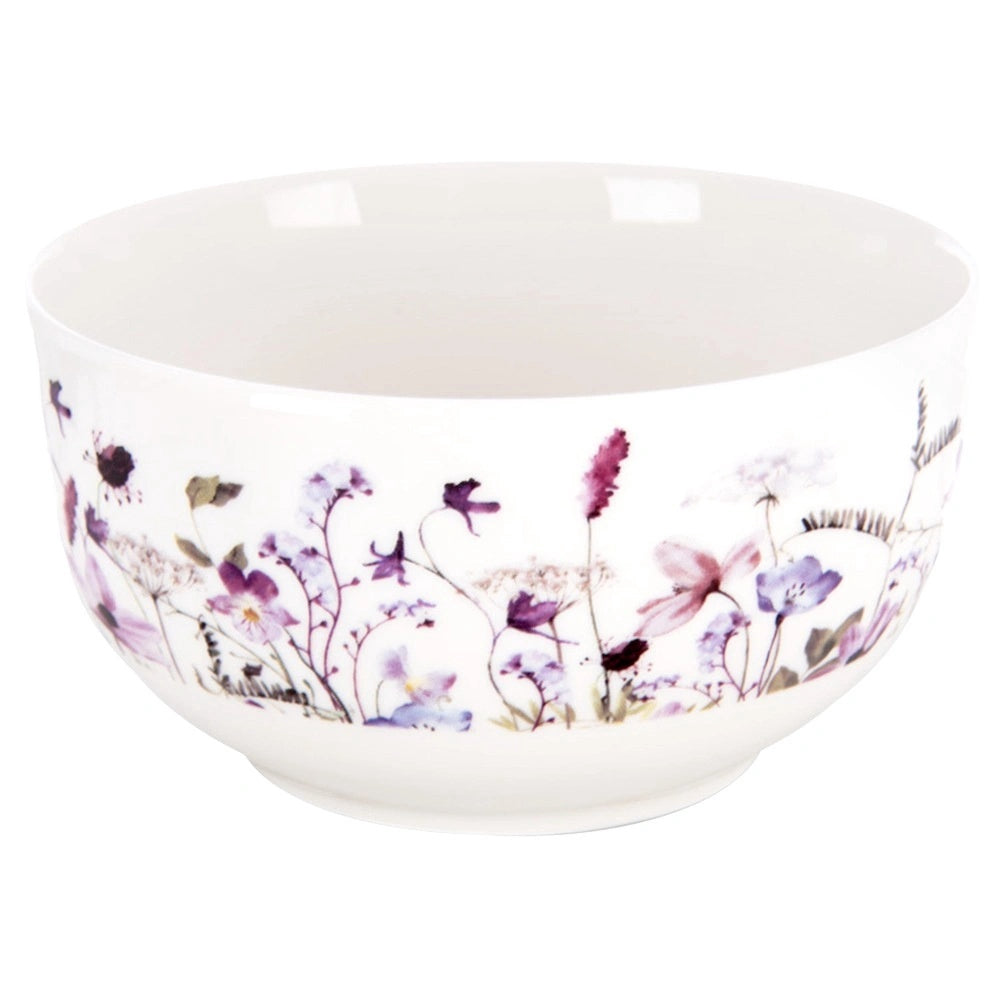 Porcelain Bowl 500 Ml, Wildflower Design, Microwave Safe