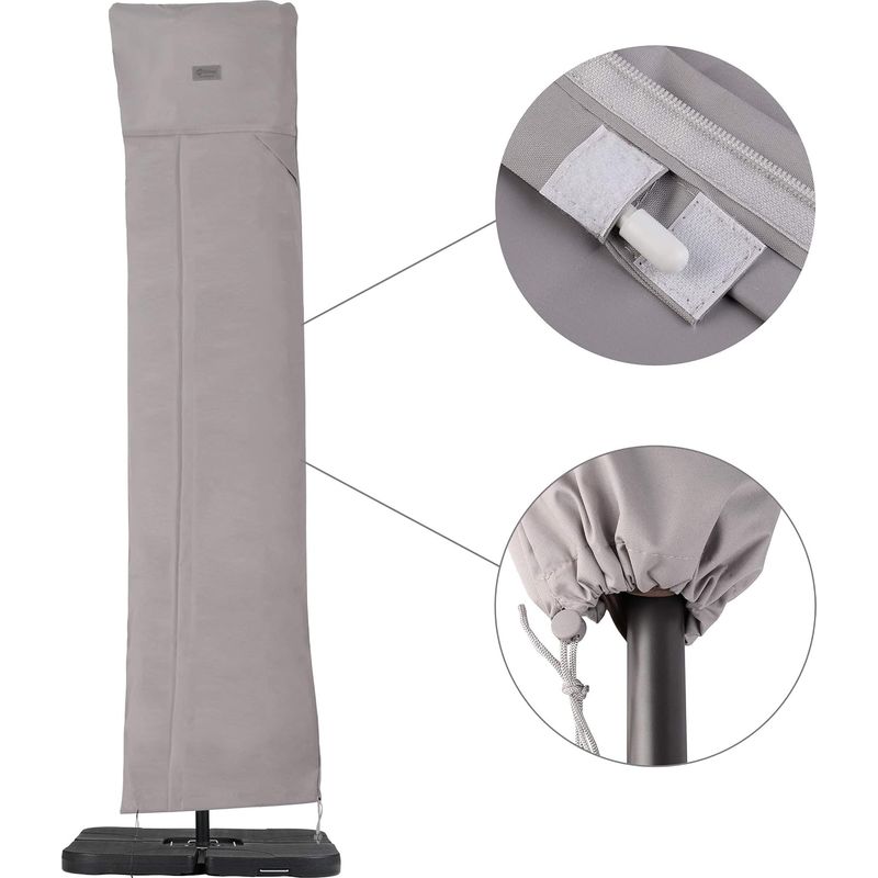Housse De Parasol 250×40/70/50cm – Tissu 600d Oxford Résistant Aux Uv Et À L'Eau – Installation Facile Avec Tige Télescopique