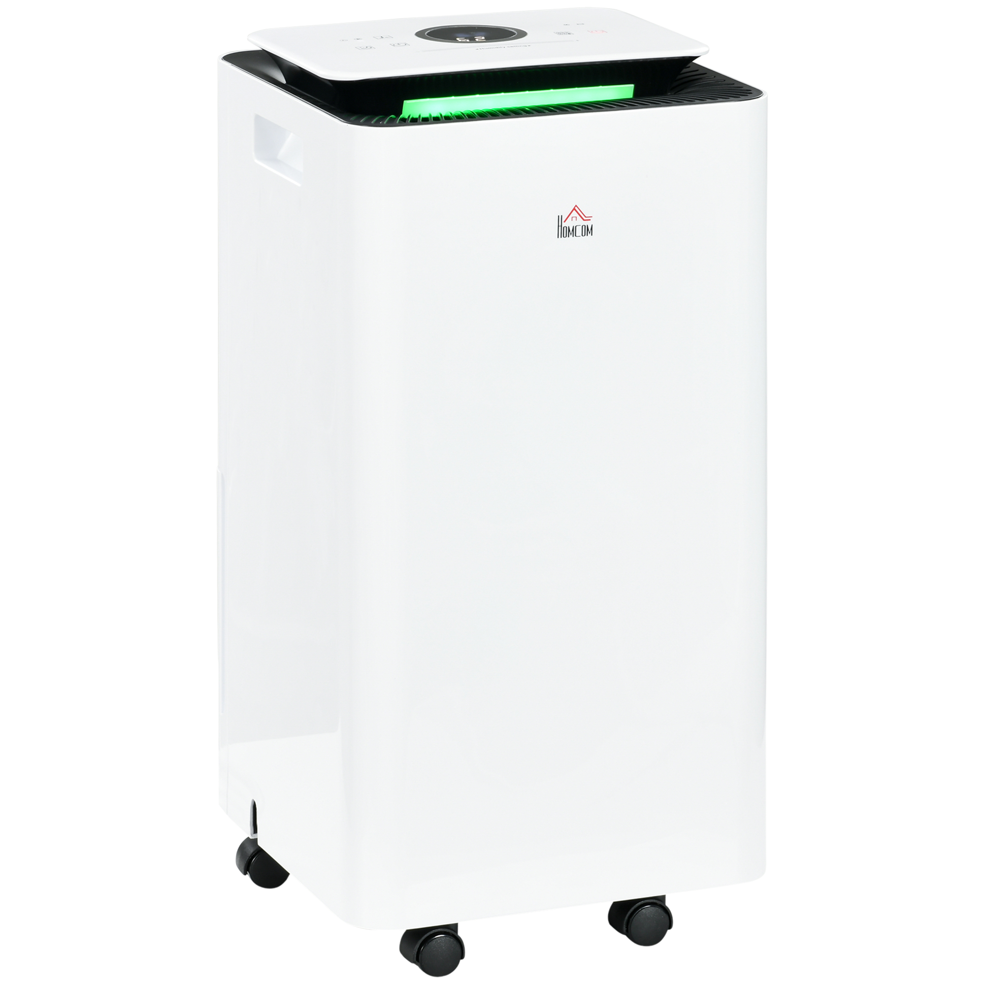Elektrischer Luftentfeuchter, 12 L/tag, 2,5-liter-wassertank, 5 Modi, 2 Geschwindigkeitsstufen, Timer, Abmessungen 25 X 25 X 50,5 Cm, Weiß