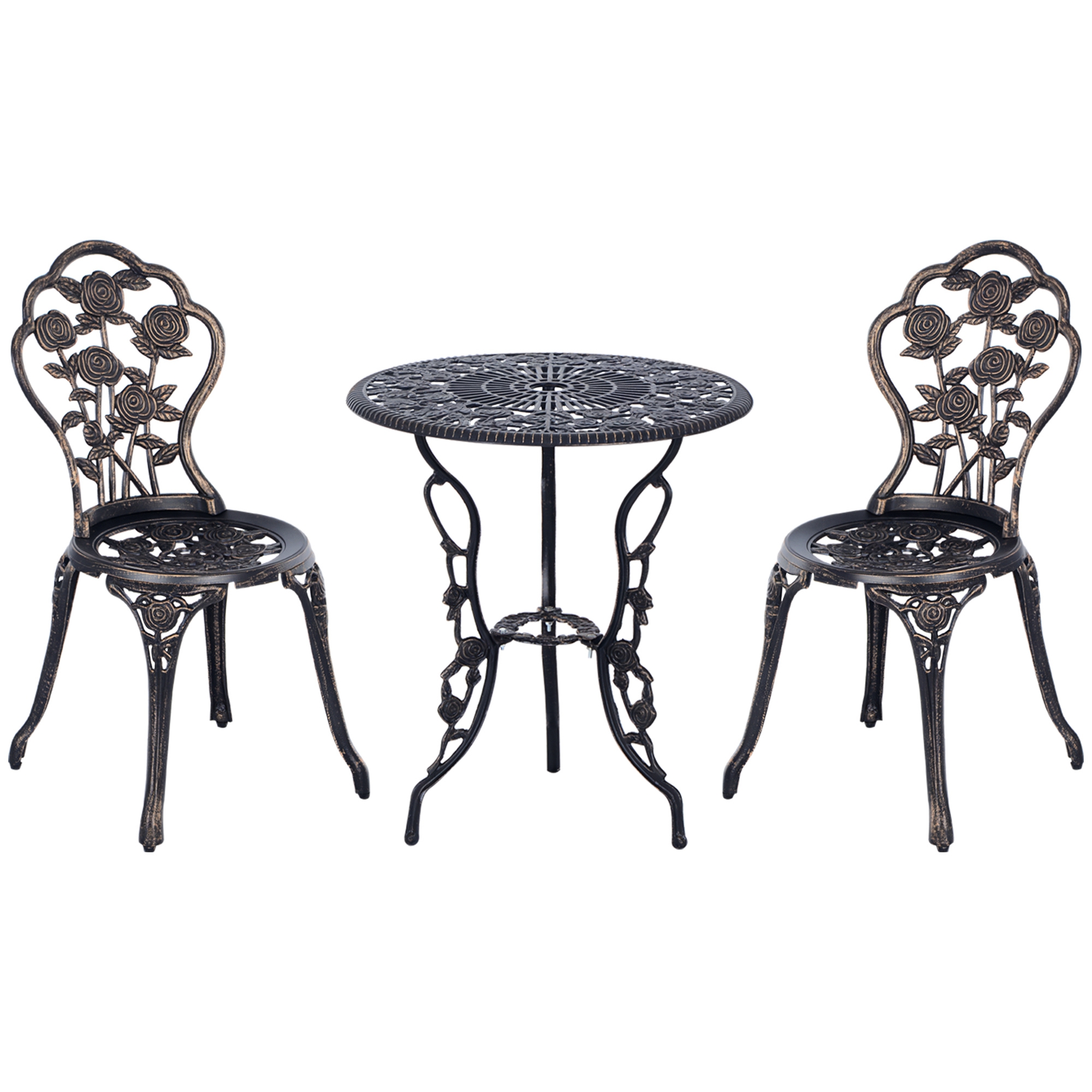 Gartenmöbel-set Für 2 Personen, Sitzgruppe, Balkon-set, Tisch Und Stühle, Bronze