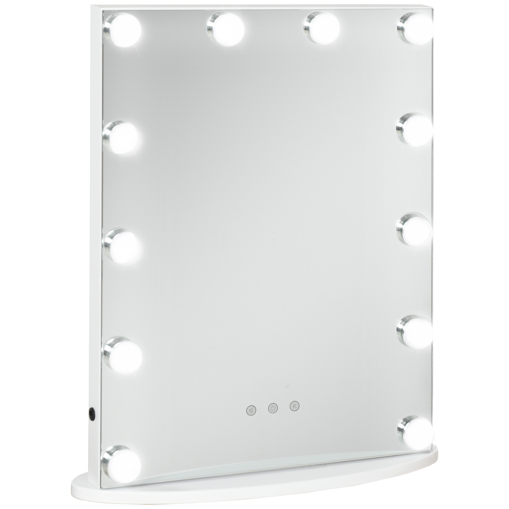 Hollywood-schminkspiegel, Berührungsempfindlicher Spiegel Mit 12 Einstellbaren Leds, 41,5 X 13,5 X 51 Cm, Weiß
