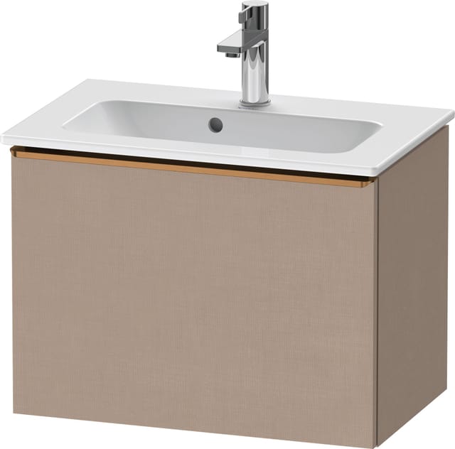 Duravit Waschtischunterschrank D-Neo Compact 61x37,2, bron geb/Leinen, 1 Ausz., wandhängend