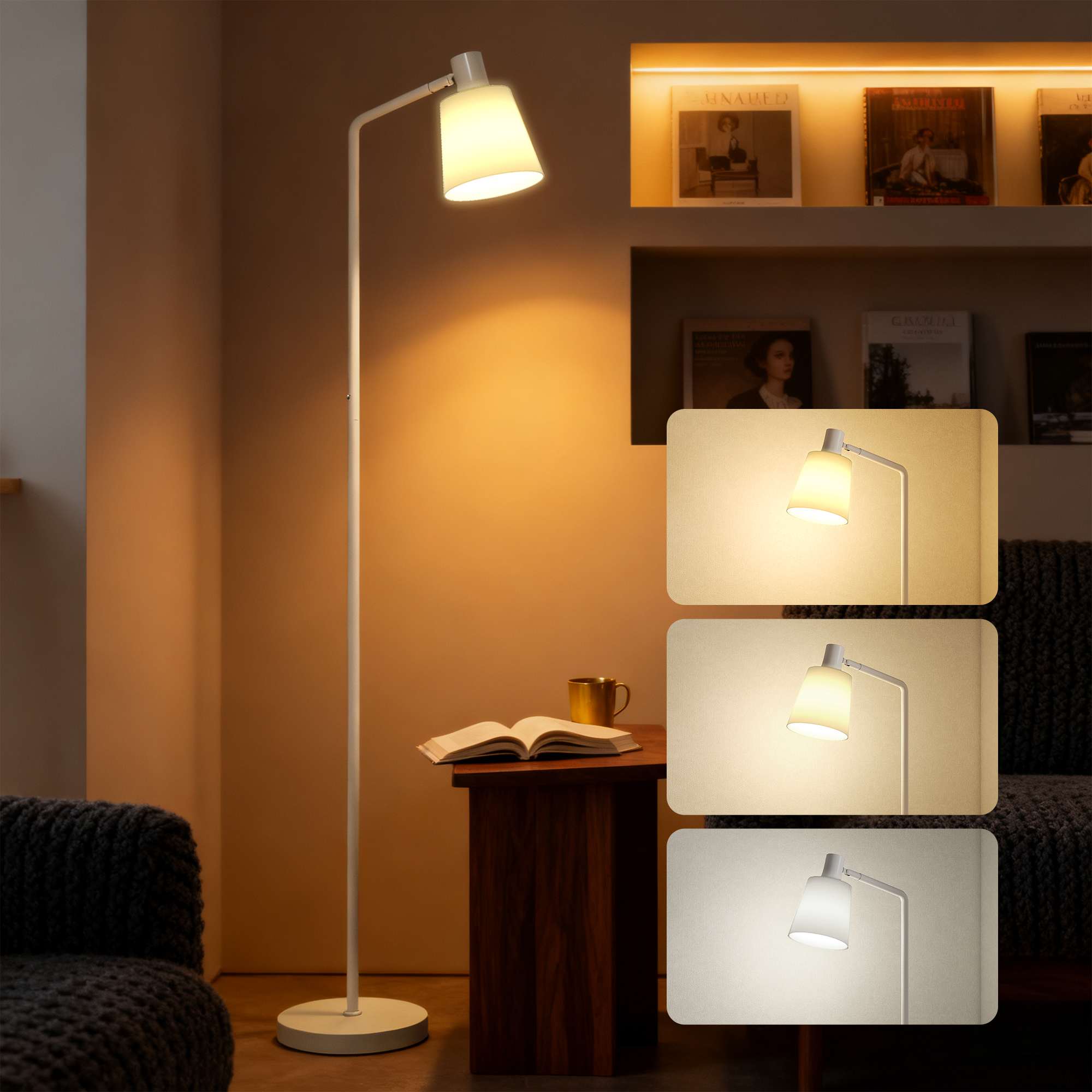 Dimmbare Led-kuchenlampe Mit 3 Farbtemperaturen (3000 K–6500 K), Drehbarem Bildschirm, E27-fassung, Weiß