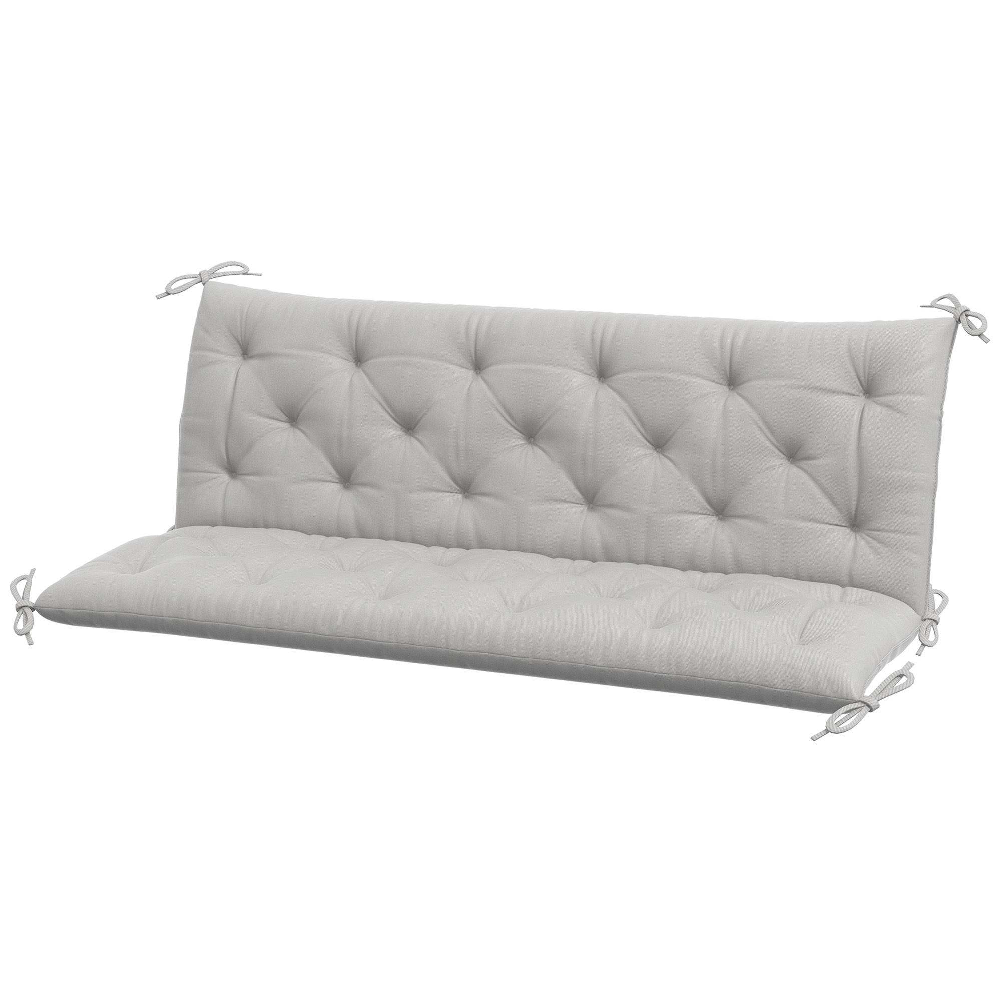 Kissen Für 3-sitzer-bank, 150 X 98 X 8 Cm, Mit Bändern, Für Gartenmöbel, Hollywood-schaukelstil, Hellgrau