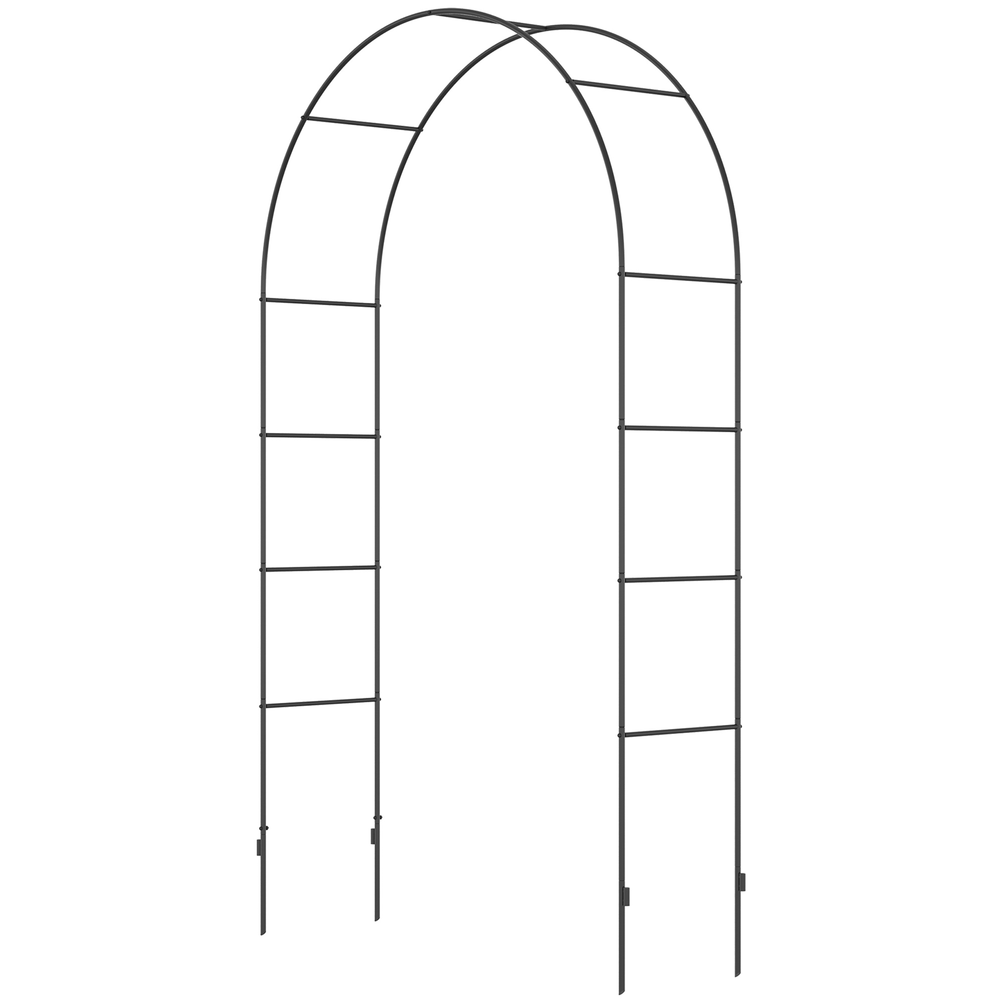 Gartenbogen, Kletterrosenbogen, Rosenspalier, Metall, Schwarz, 1,40 X 0,40 X 2,40 M