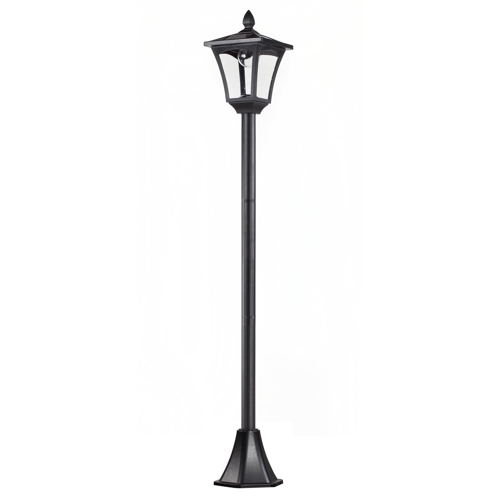 Led-solar-gartenlaterne, Stehleuchte Aus Edelstahl, 160 Cm Hoch, Windfest, Schutzart Ip44, Solarlampe Mit Lichtsensor, 30 Lumen, Erdspieß, Gartenleuchte Für Garten Und Balkon, Schwarz
