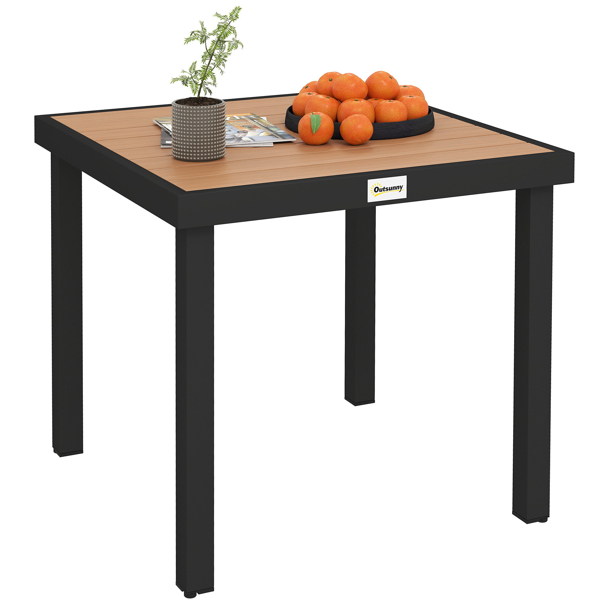 Gartentisch Aus Kunststoff, 78 X 78 X 74 Cm, Wetterbeständig, Aluminiumrahmen, Ideal Als Buffet-tisch, Campingtisch Für 4 Personen, Balkontisch, Terrassentisch, Esstisch Für Garten, Terrasse Oder Balk