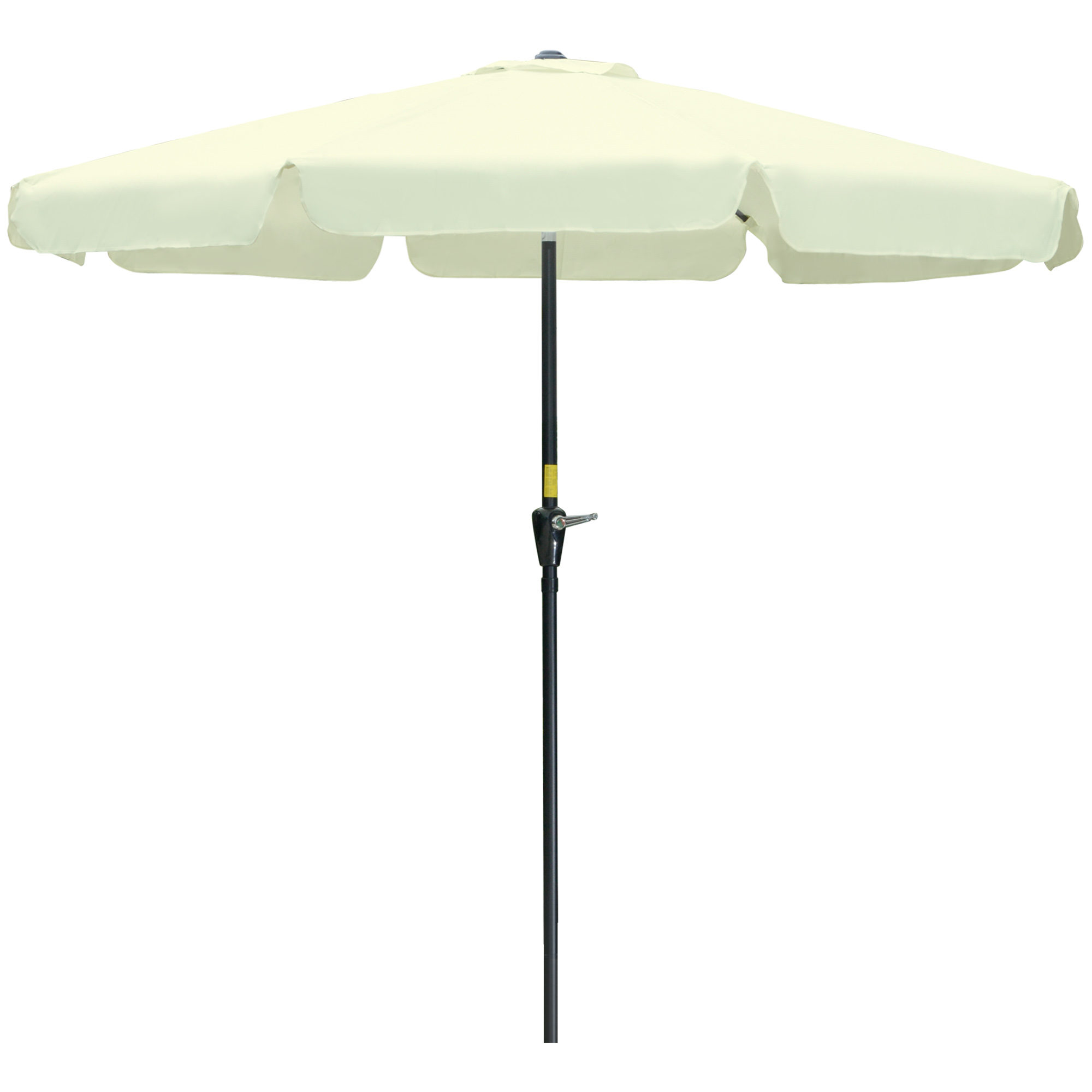 Runder Garten- Und Terrassenschirm Ø 2,7 X 2,5 M Mit Neigbarem Kopf Und Uv-schutz 50+, Beige