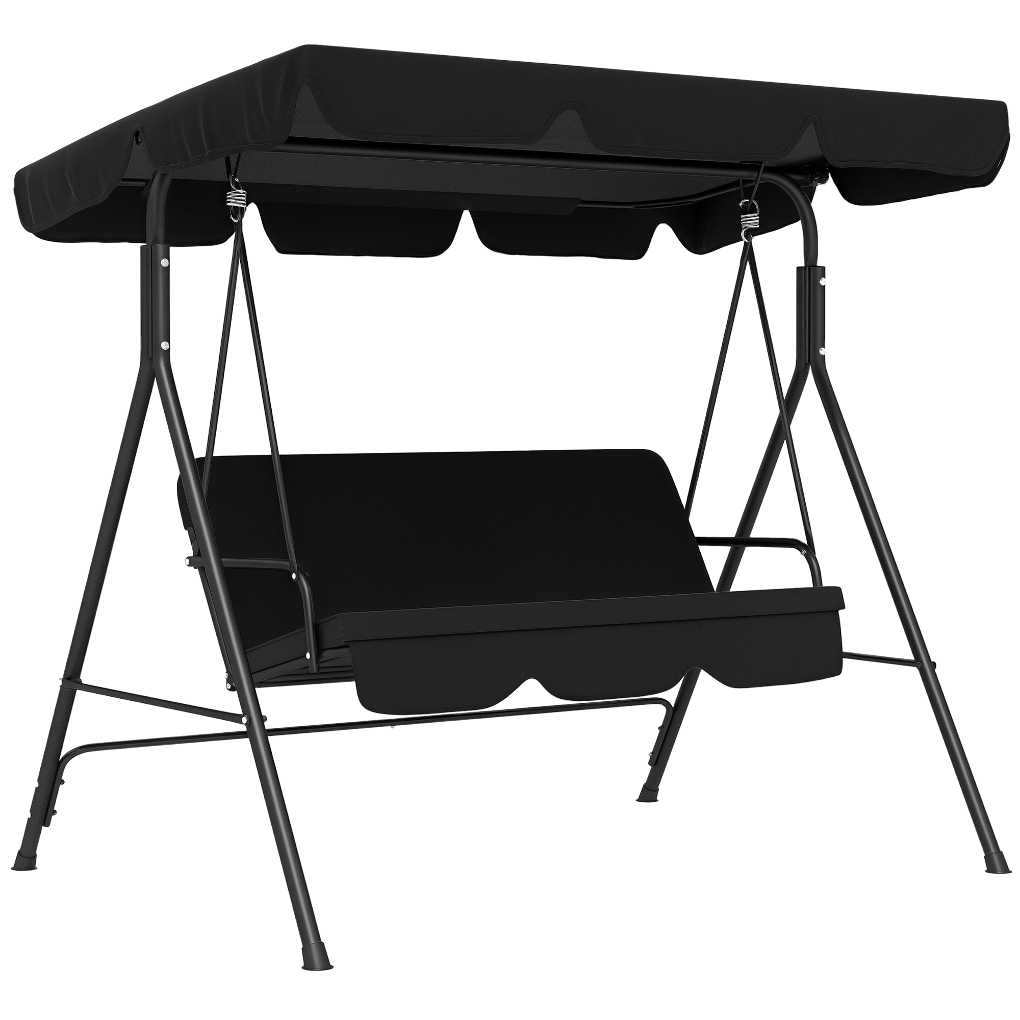 Hollywood 3-sitzer-gartenschaukel, Wetterfest, 172 Cm X 110 Cm X 153 Cm, Schwarz