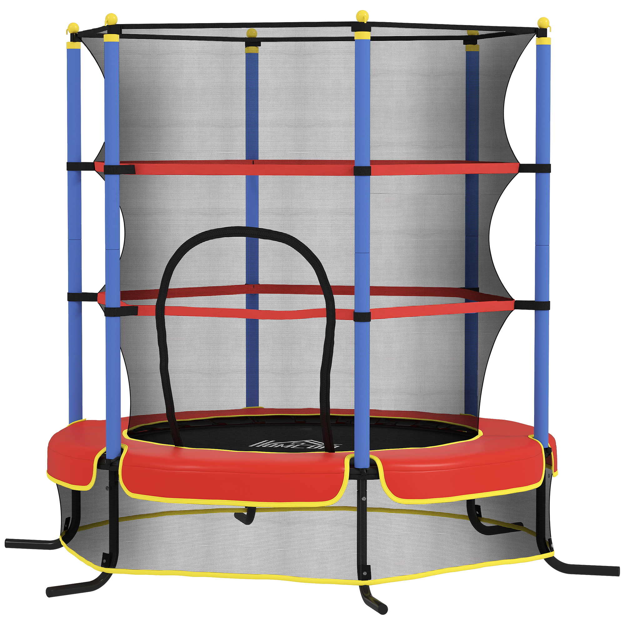 Trampolino Für Bambini Mit Tappeto Elastico, Rete Di Sicurezza E Pali Imbottiti, Età 3-10 Anni, Blu