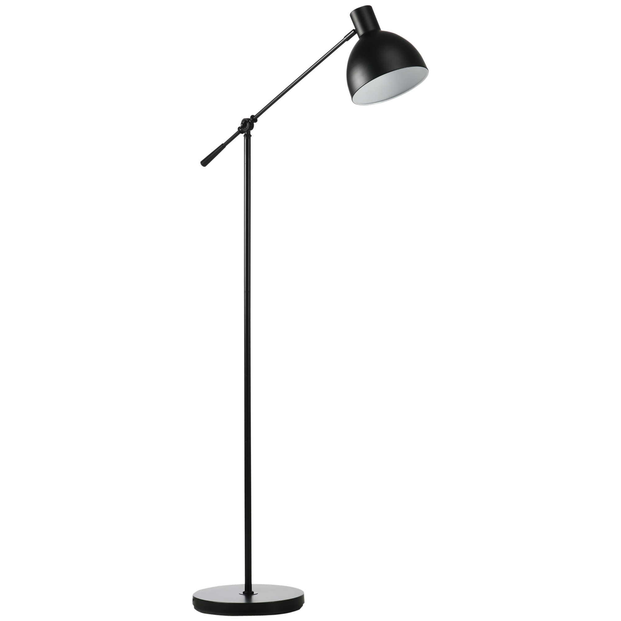 Stehlampe Im Industriestil, Höhenverstellbar, Mit Fußschalter 30 Cm X 30 Cm X 131 Cm, Schwarz
