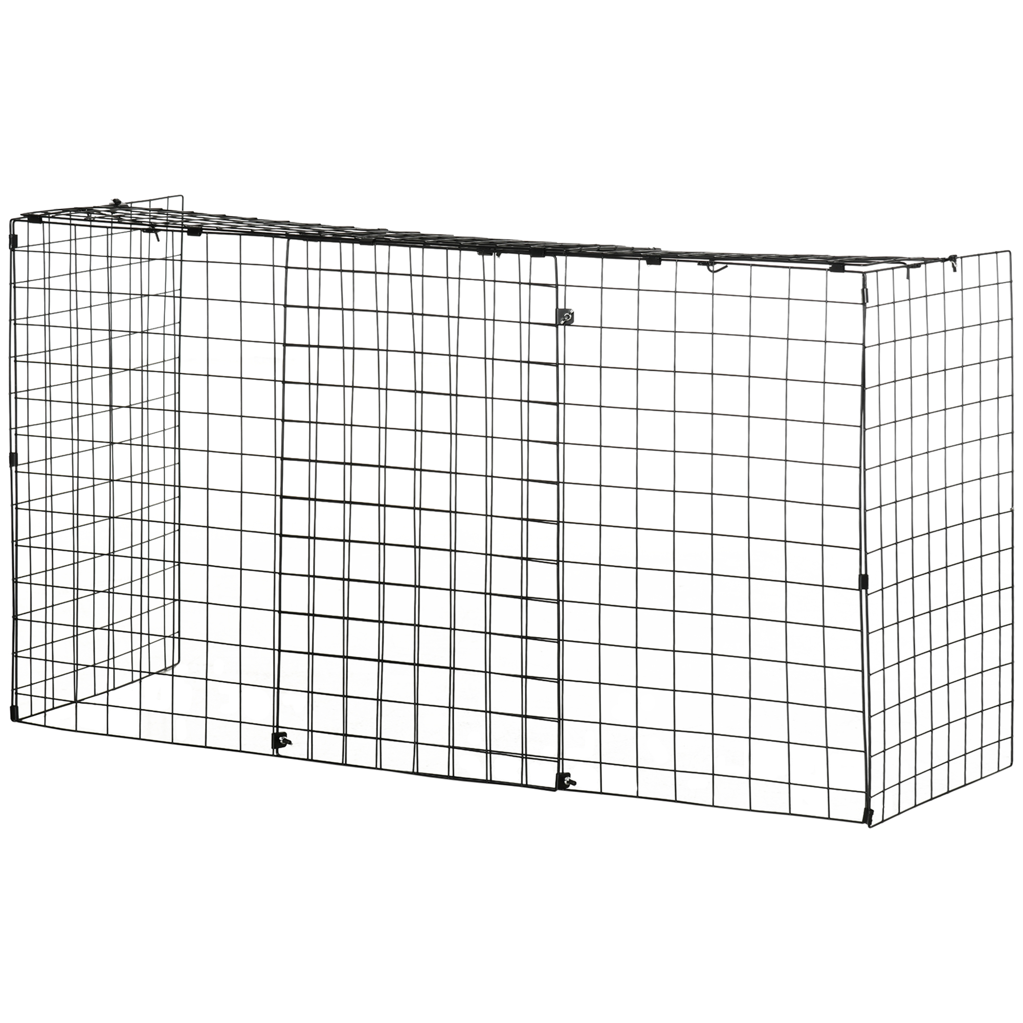 Kaminschutzgitter Mit Verstellbarer Länge 81,5-160 X 44 X 68 Cm Mit Schwarzem Metalldraht
