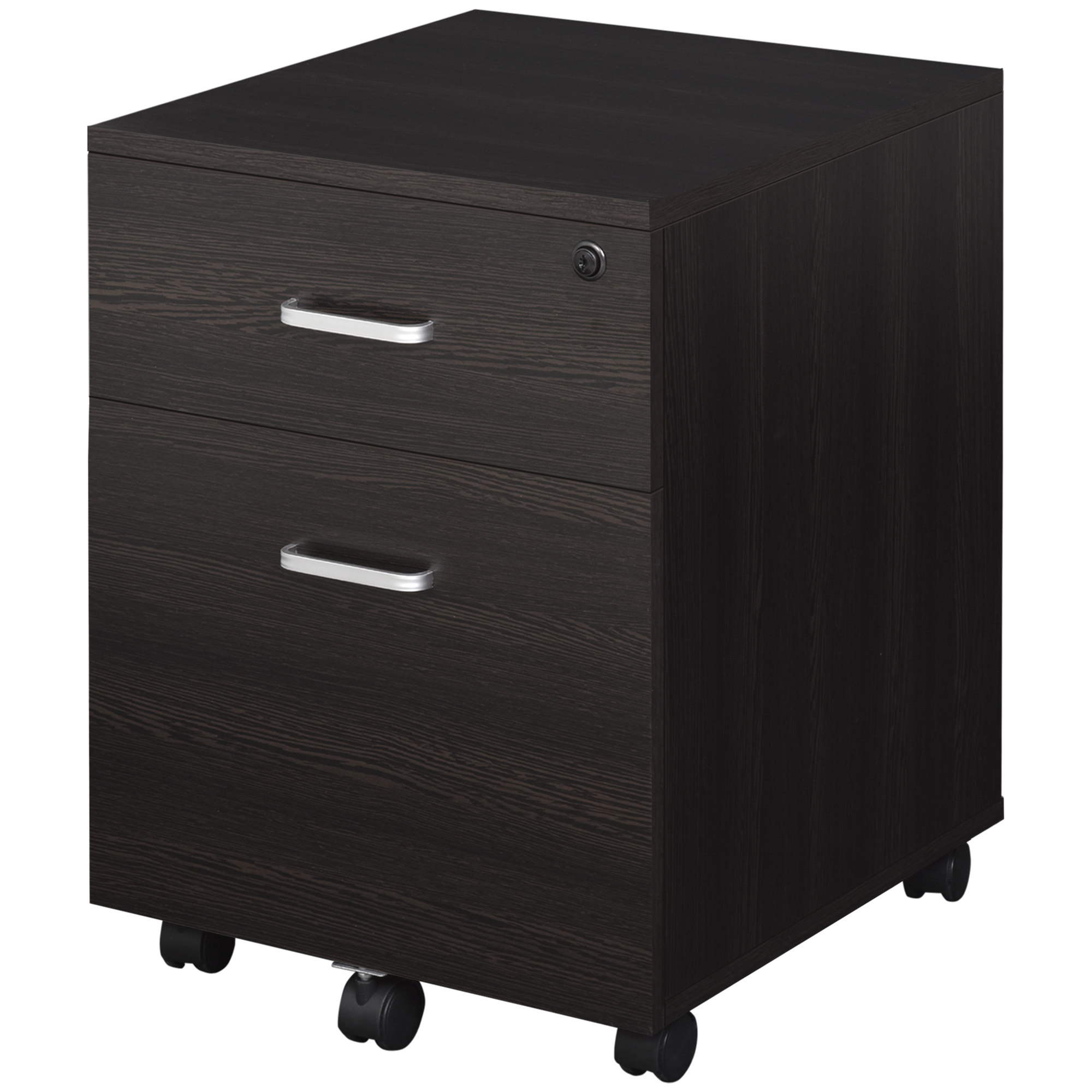 A4-archivschrank Mit Rollen, Hängearchivschrank Mit 2 Schubladen, Abschließbar, 40 X 45 X 55,6 Cm, Wenge