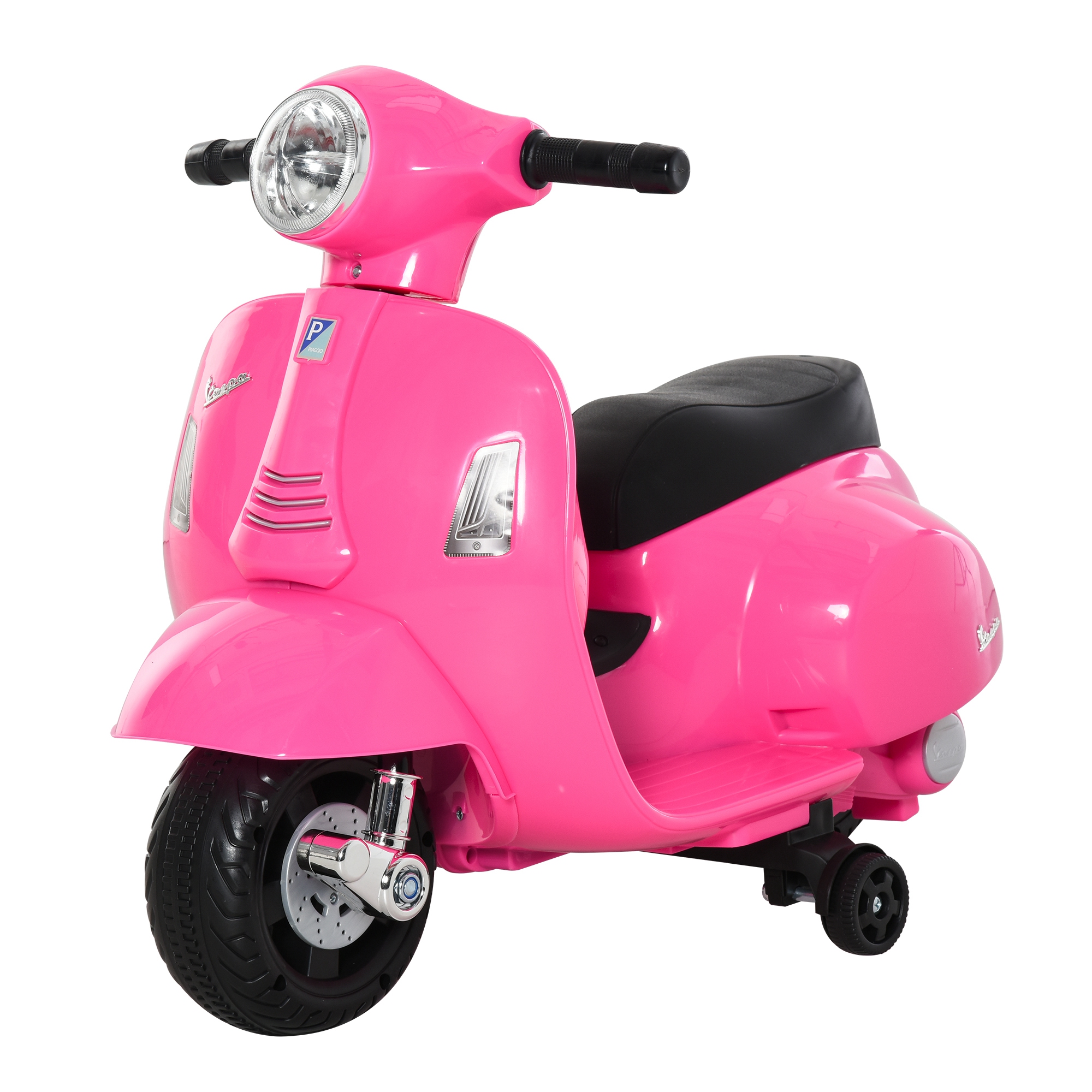 Elektrisches Vespa-motorrad Für Kinder Von 18 Bis 36 Monaten, 6-v-batteriebetriebenes Motorrad Mit Scheinwerfer, Rücklicht Und 4 Rädern, 66,5 X 38 X 52 Cm, Pink