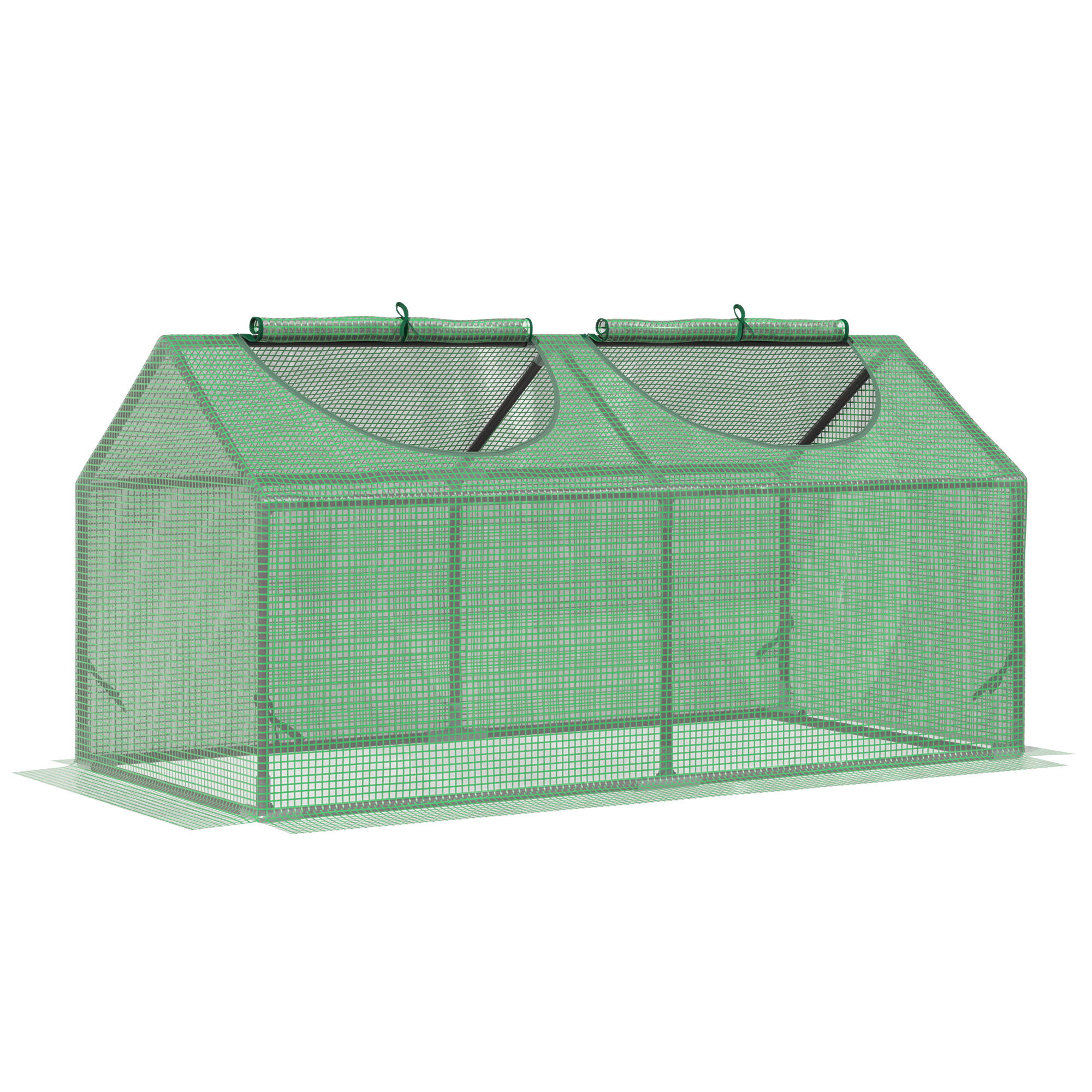 Gewächshaus Aus Polyethylen Mit Fenster, Ideal Für Den Anbau Von Tomaten, Frühbeetkasten, 120 X 60 X 60 Cm, Grün.