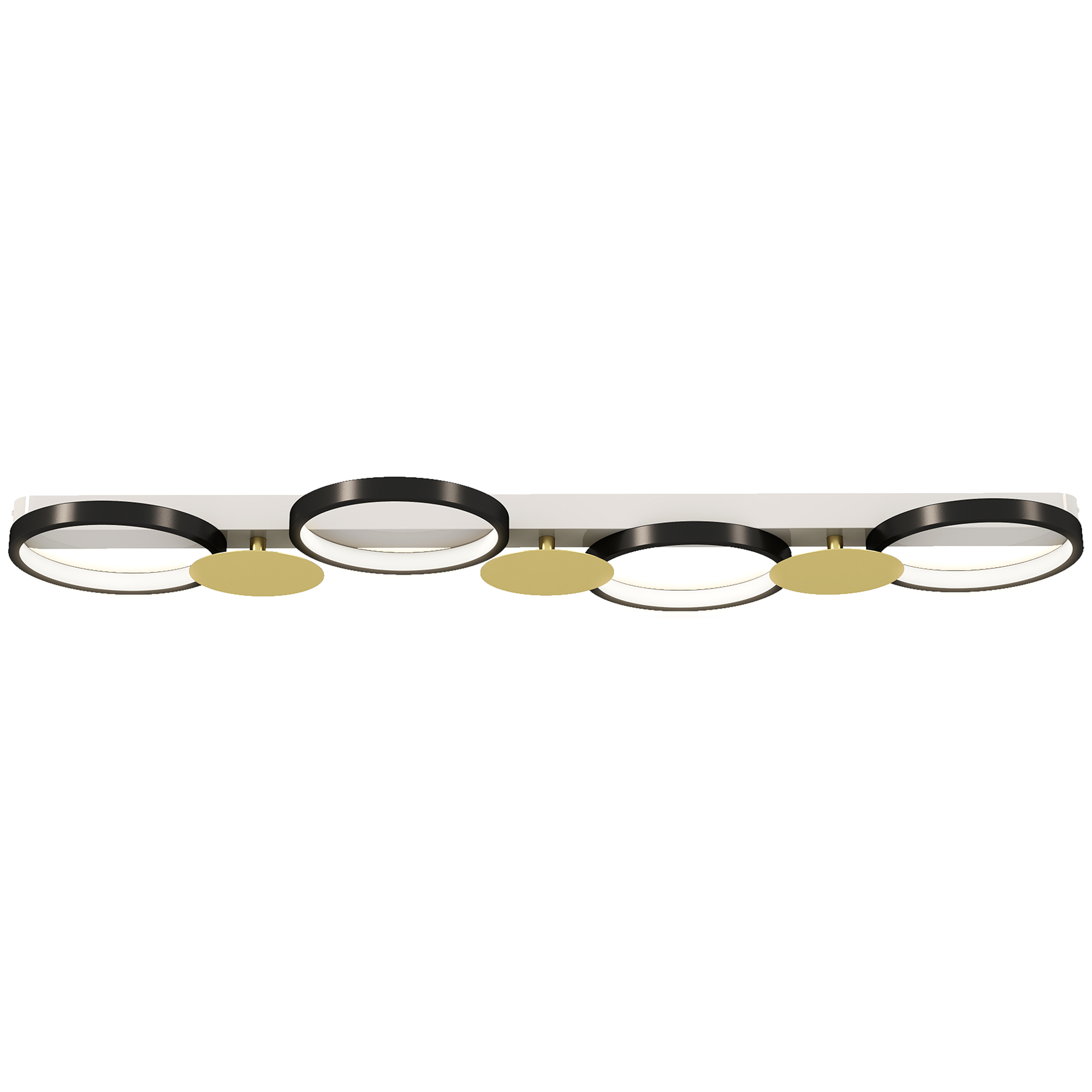 Lámpara De Techo Einstellbar Mit 4 Focos Mando A Distance Modes De Escena 1500 Lm 38 W 3000 K-6500 K Schwarz Und Gold