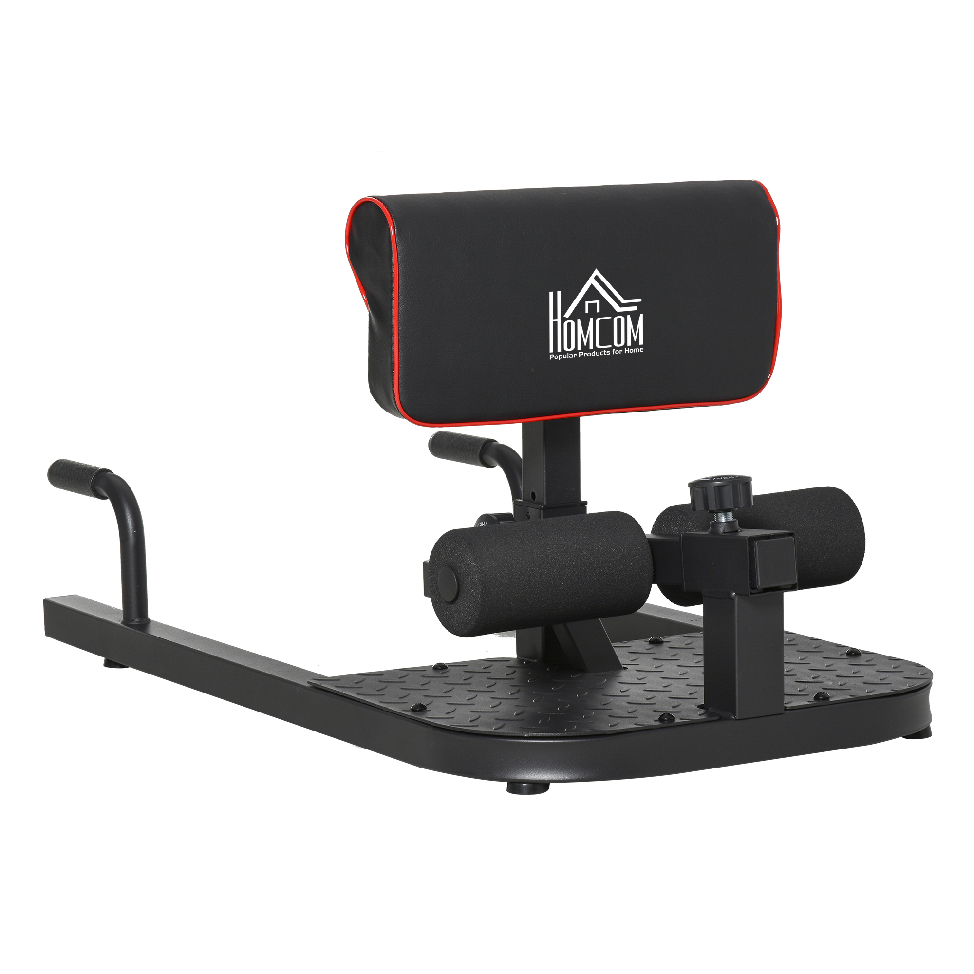 Sissy Squat Trainer, Ein 3-in-1-krafttrainingsgerät Für Beine, Bauch Und Gesäß, Bis 120 Kg Einstellbar, Stahl, Schwarz, 50 X 97 X (44,5–56,5) Cm