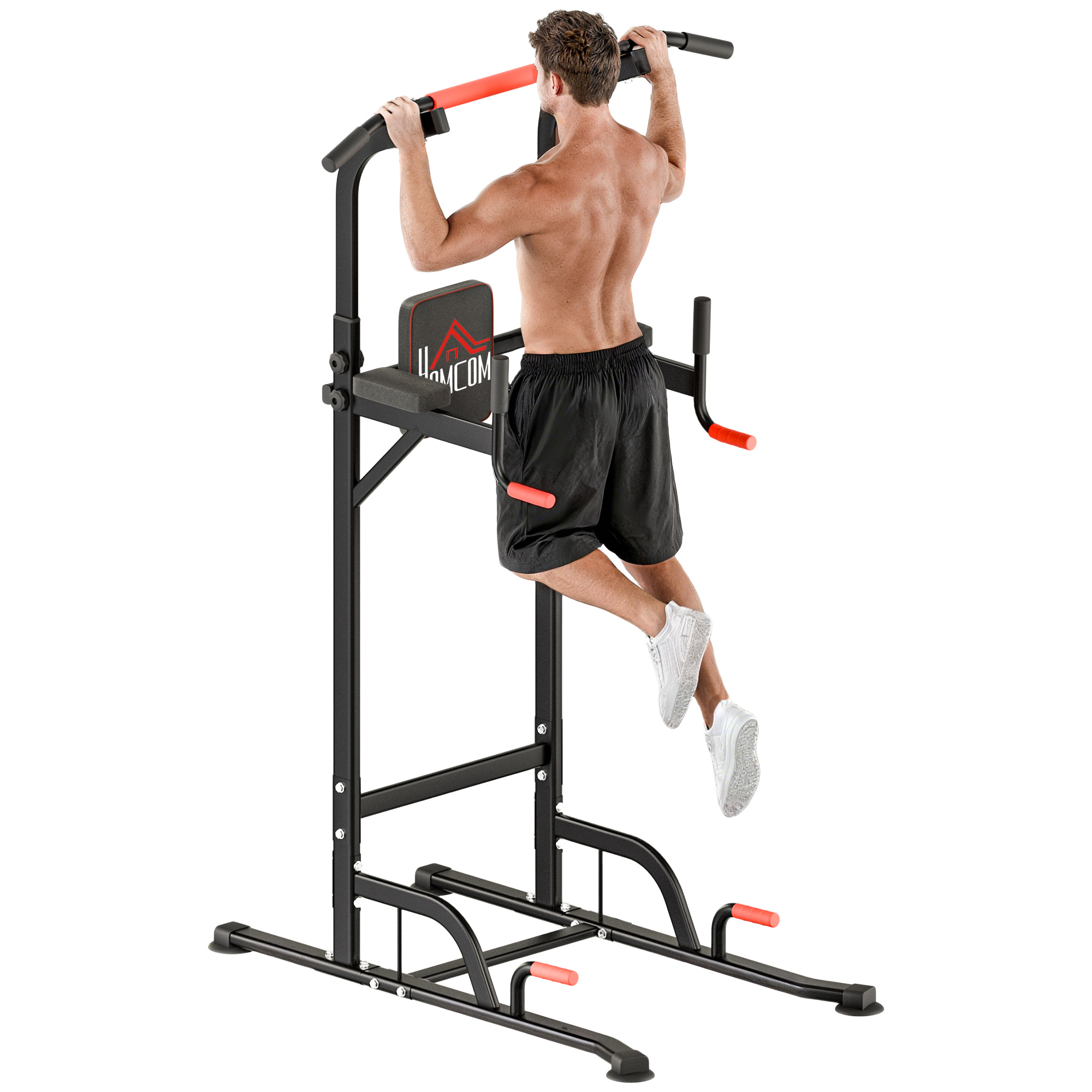 Höhenverstellbare Power Tower Dip-station Mit Klimmzugstange, Saugnäpfen Und Polsterung Für Heimfitnessgeräte