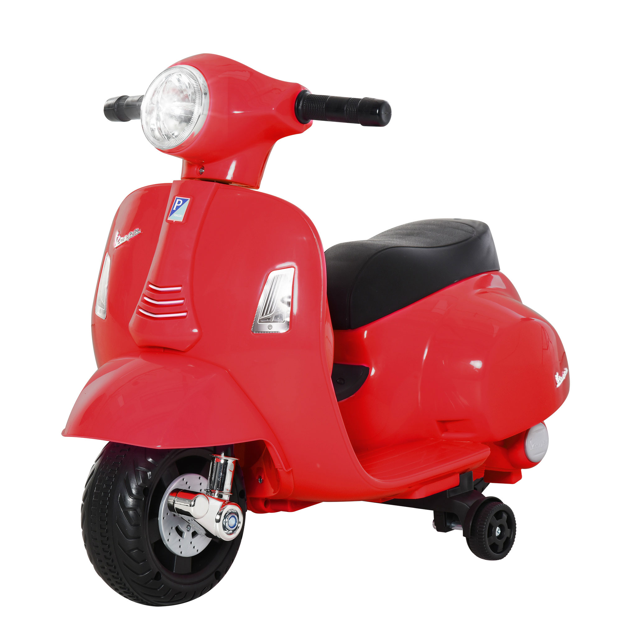 Motorrad Elettrica Für Bambini 18-36 Jahre Mit Offizieller Lizenz Vespa, Fari Und Clacson, 66,5x38x52 Cm, Rosso