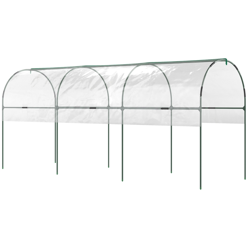 Winterfestes Gewächshaus, Aluminiumgewächshaus Mit Bogendach, Bodenanker, 400 X 123 X 171 Cm, Transparent