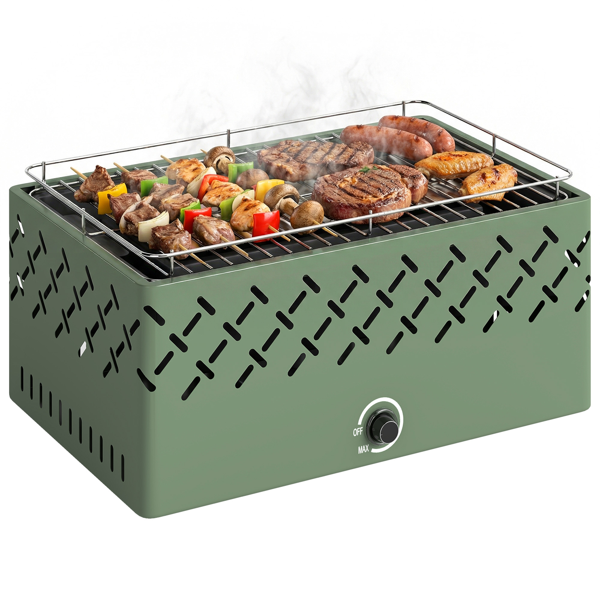 Tragbarer Holzkohlegrill Mit Eingebautem Ventilator Für Esterni, Hellgrün