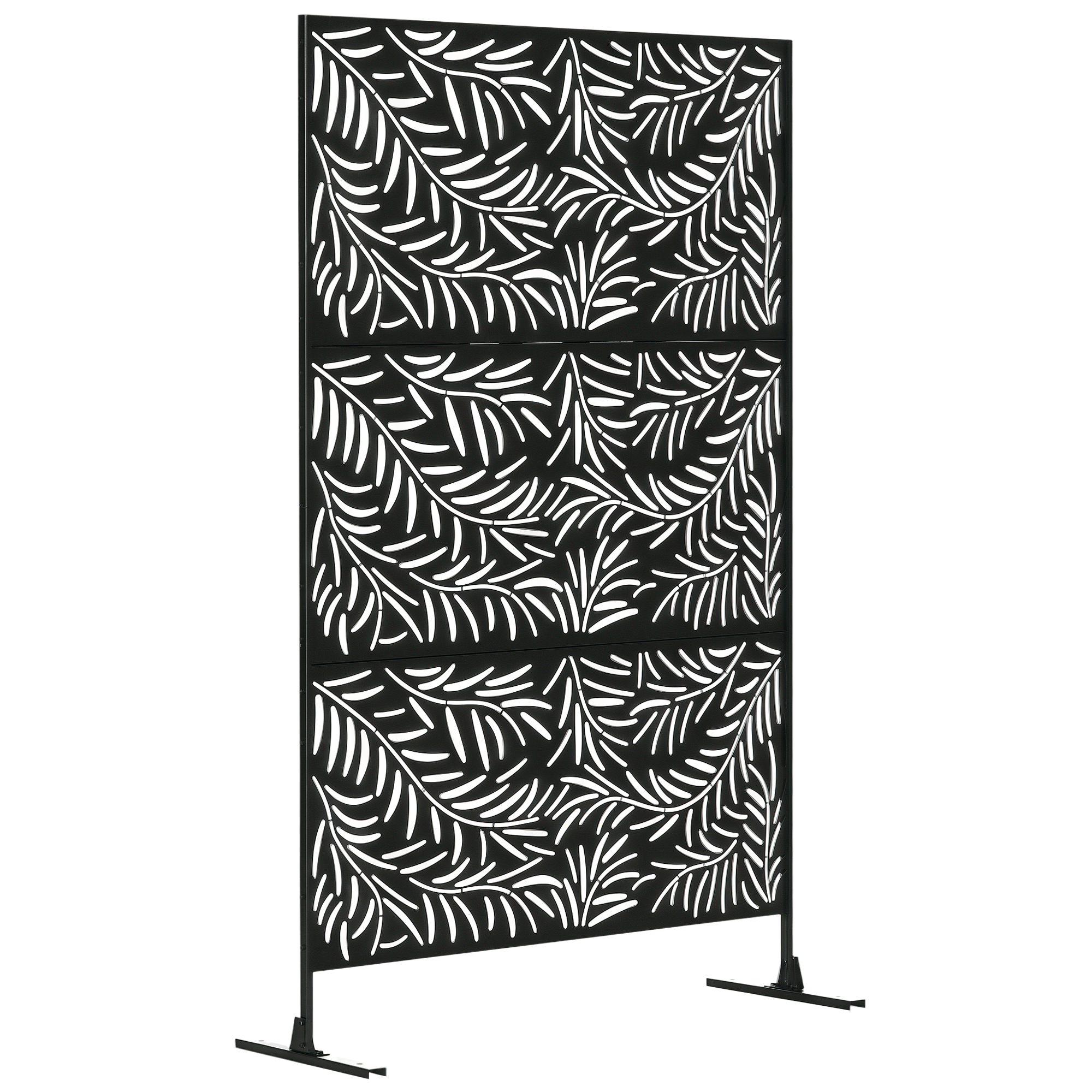 Wetterfeste Stahlwand, 122 Cm X 45 Cm X 198 Cm, Schwarz