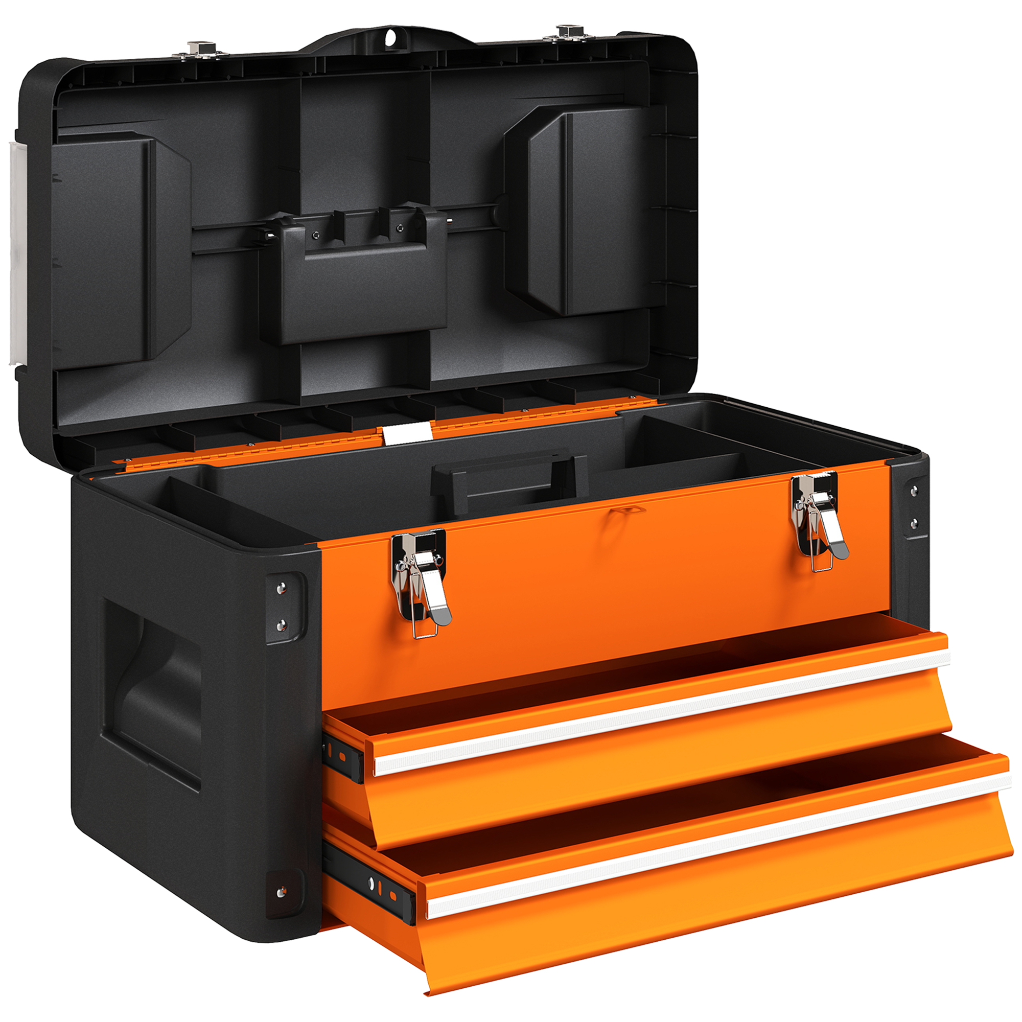 Werkzeugkiste Gelesen, 49,7 X 25,3 X 28,9 Cm Werkzeugkasten Mit Schublade, Mini-box Stahl Orange