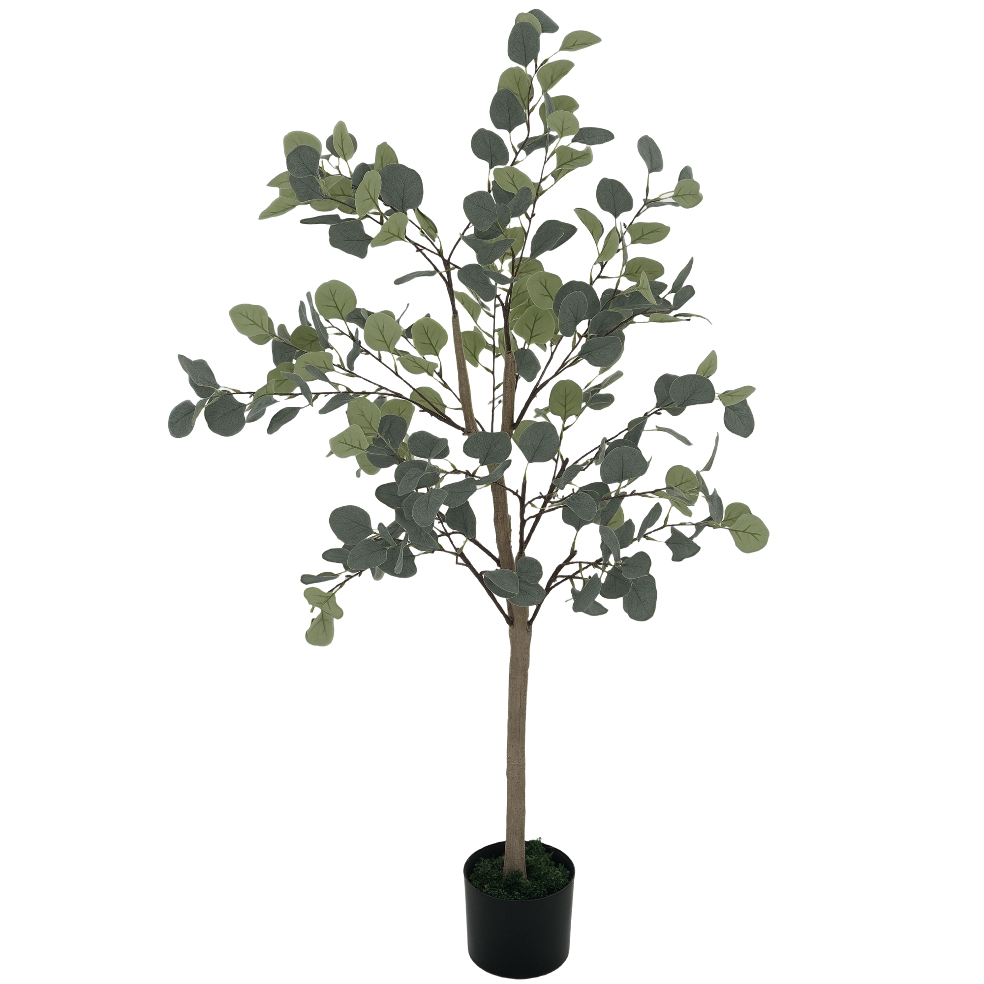 Dekorativer Künstlicher Eukalyptus, 120 Cm, Synthetisch, Mit 230 Blättern Im Topf Für Den Innenbereich, Grün