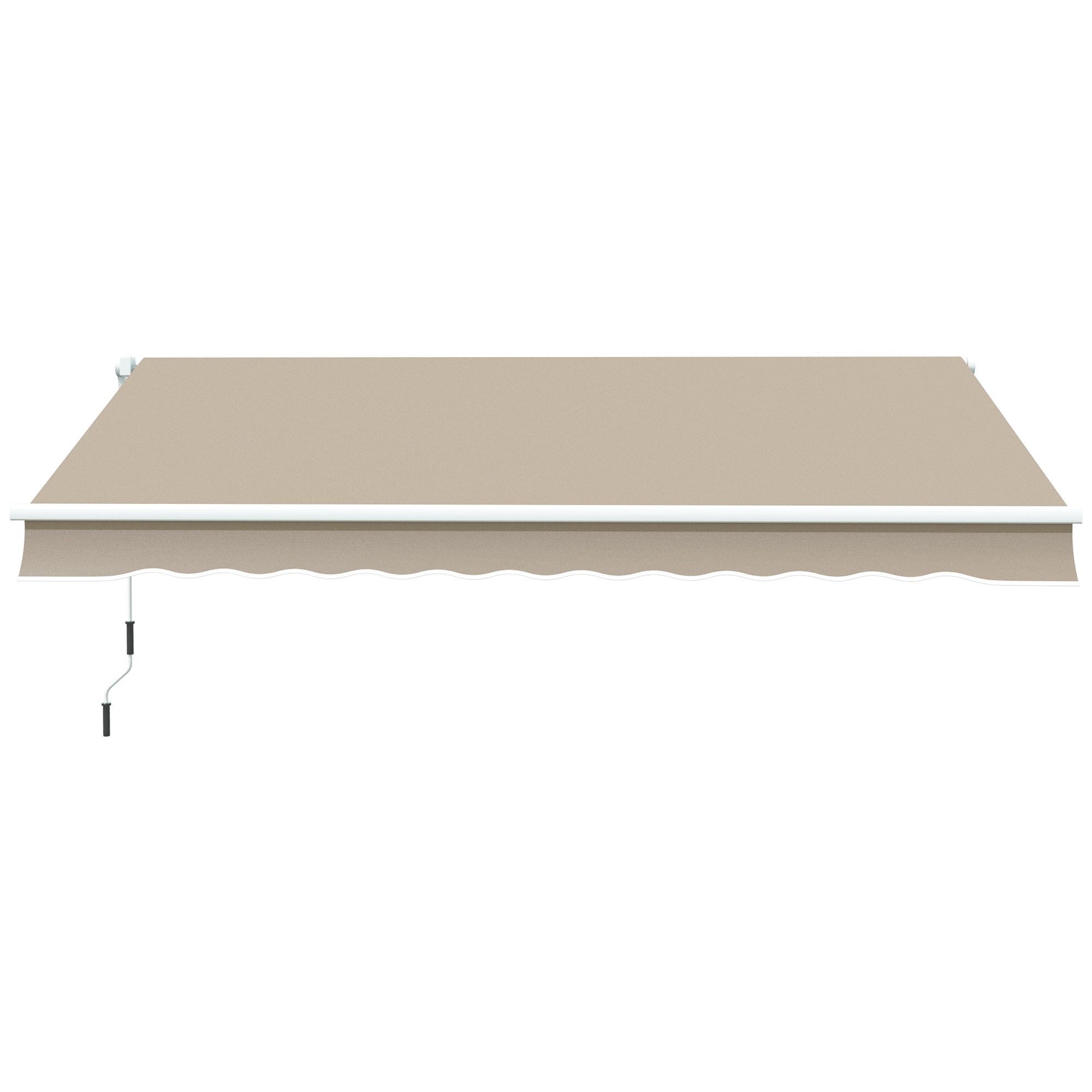 Manuelle Rollmarkise 4 X 2,5 M Mit Wasserdichter Abdeckung, Metall Und Aluminium, Beige