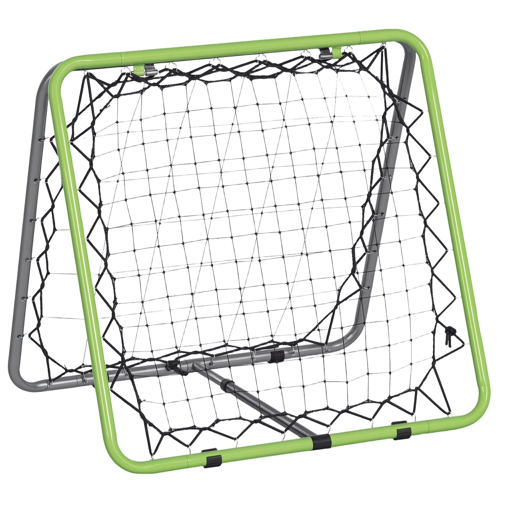 Wandmontiertes Rebound-netz Für Fußball, Baseball Und Basketball, Doppelseitig, 5-fach Verstellbar, Grünes Und Schwarzes Metall, 75 X 75 X 64 Cm