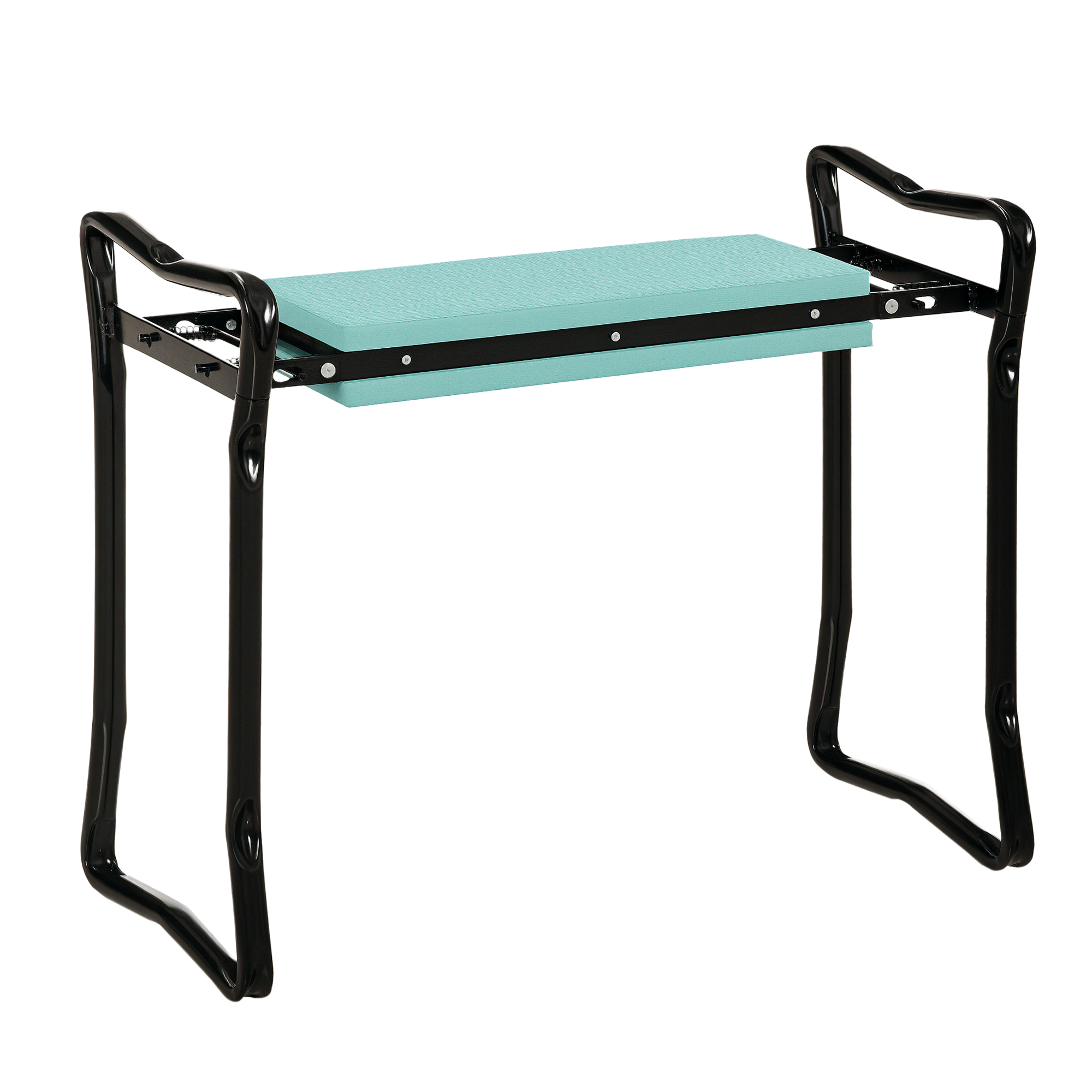 Klappbare Gartenbank Mit Werkzeugtaschen, Gepolsterter Knieauflage, Max. Belastbarkeit 150 Kg, Arbeitshocker/gartenbank Zum Knien Und Sitzen, 58 X 28 X 49 Cm, Dunkelgrün